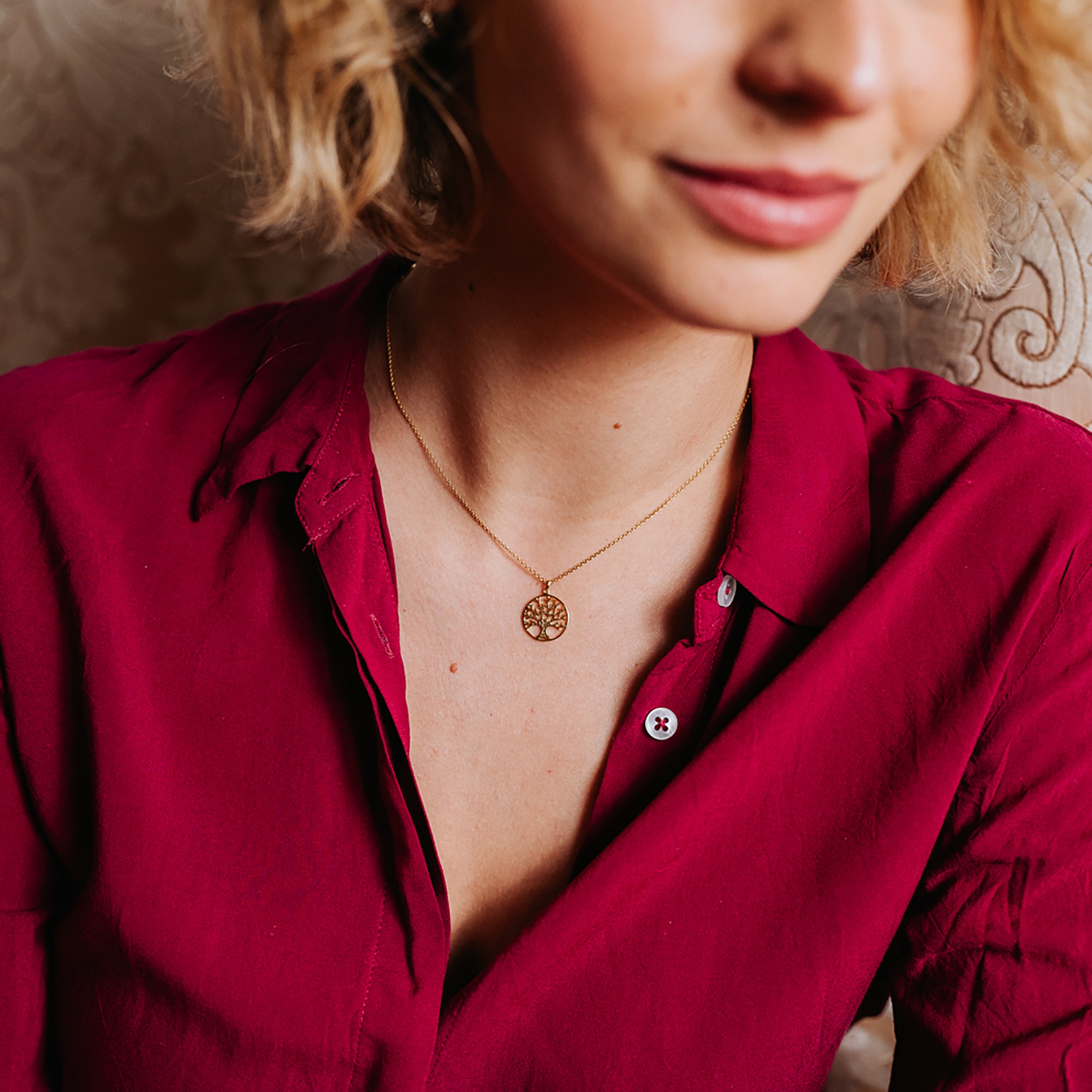 Julie Julsen Kette mit Anhänger »925/- Sterling Silber vergoldet Motiv Lebensbaum«