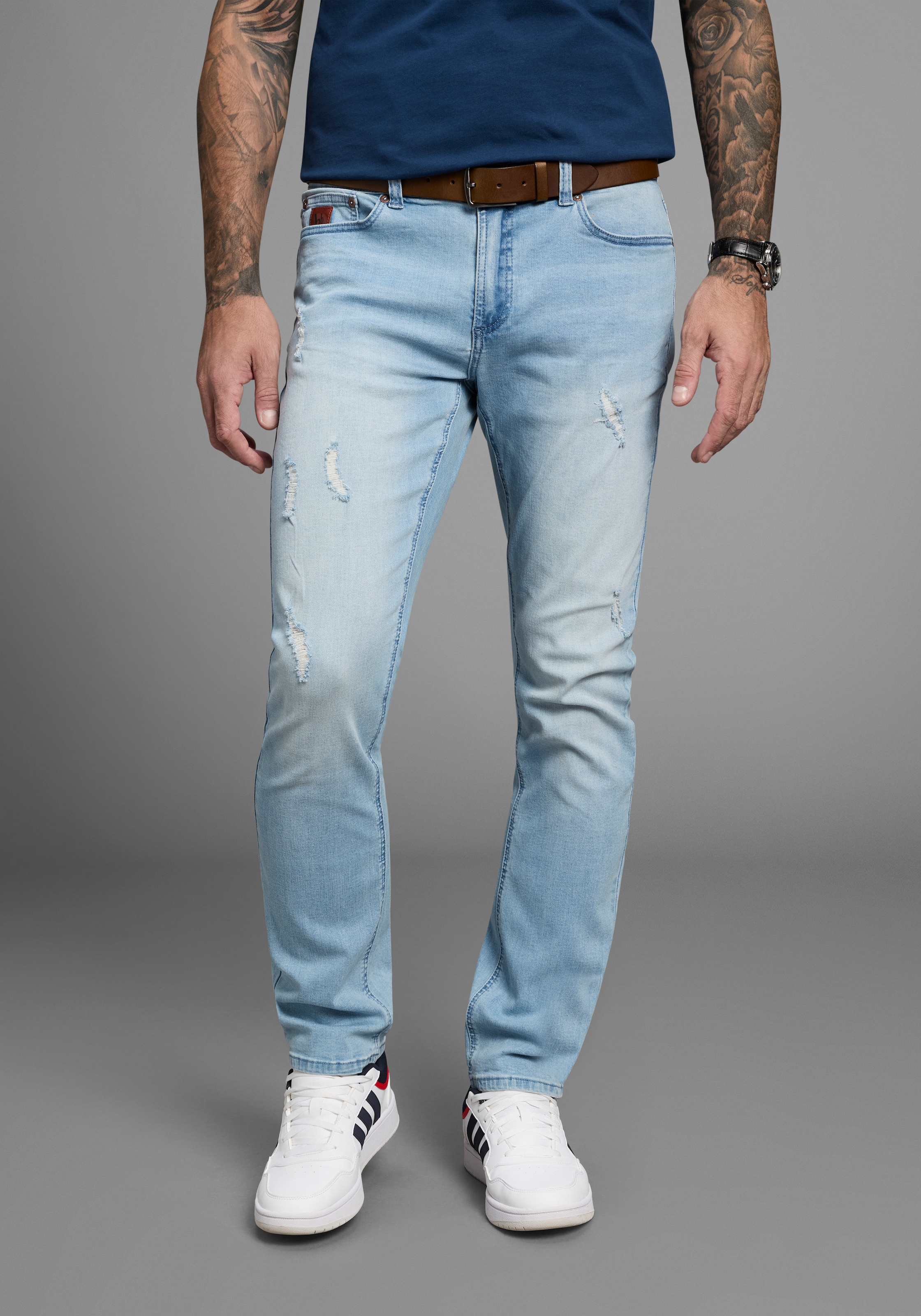 Bruno Banani Straight-Jeans "Hutch", gerade Beinform, teilweise mit modisch günstig online kaufen