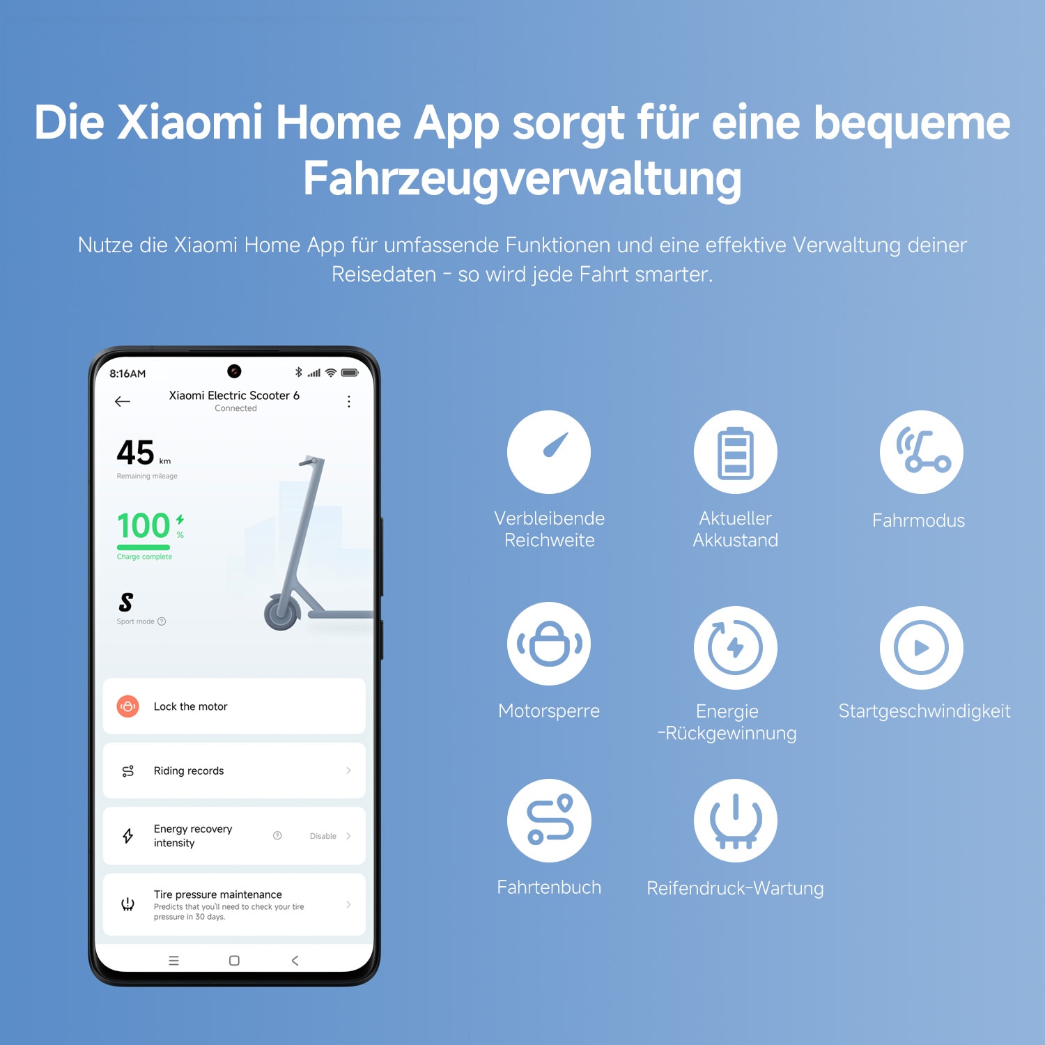 Xiaomi E-Scooter »Electric Scooter 6 DE« 20 km/h 45 km Smart Battery Management System (BMS), App‑Anbindung
