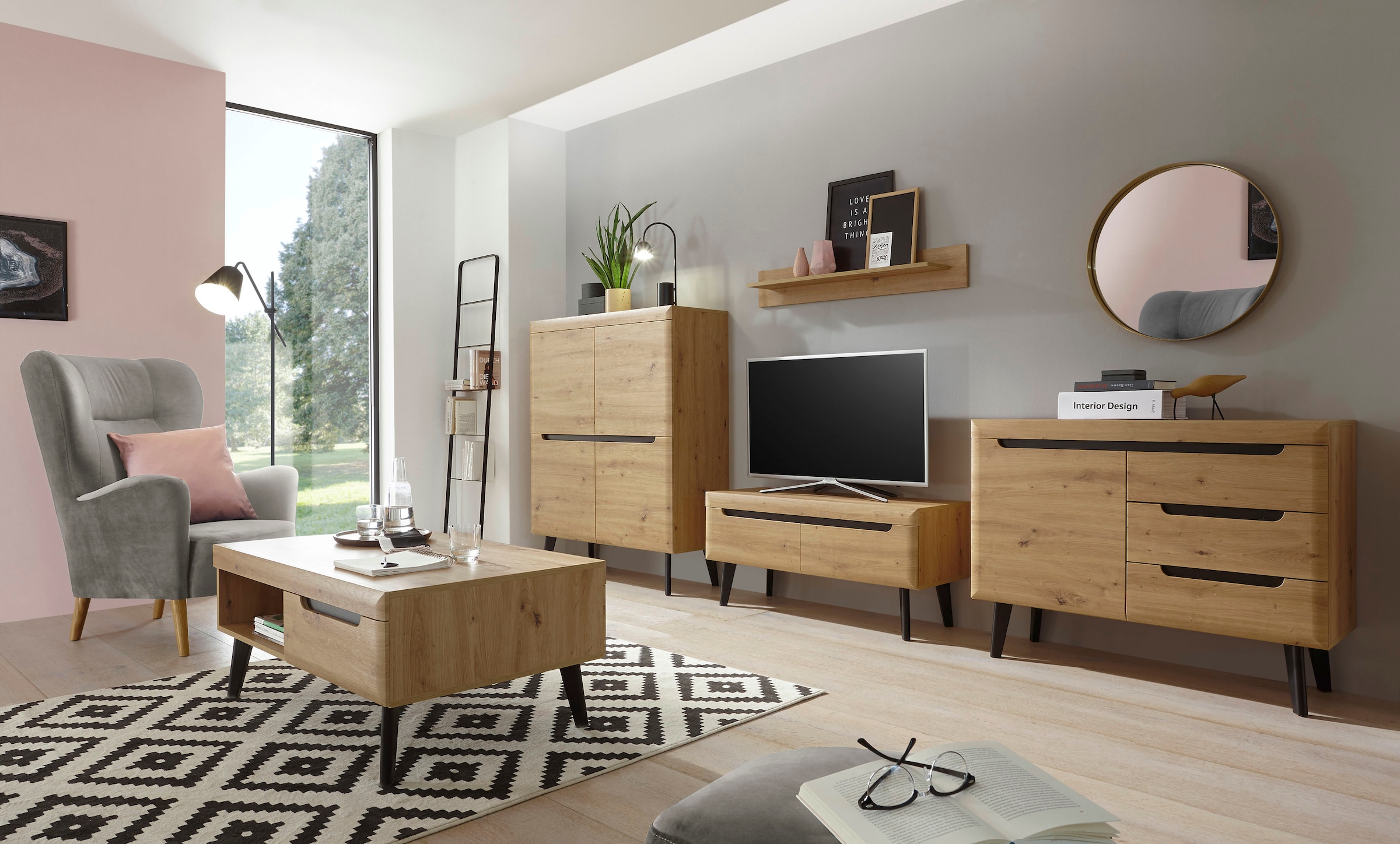 Home affaire Wohnwand »Torge, Anbauwand, Schrankwand, Mediawand, Wohnzimmer-Set« 4 Stk. tlg.