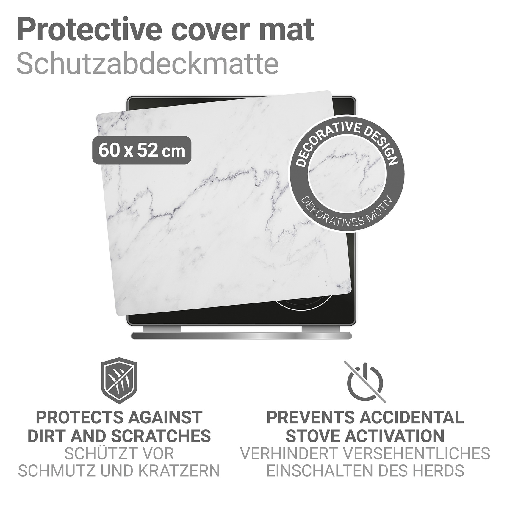 WENKO Herd-Abdeckplatte »Modell Marmor«