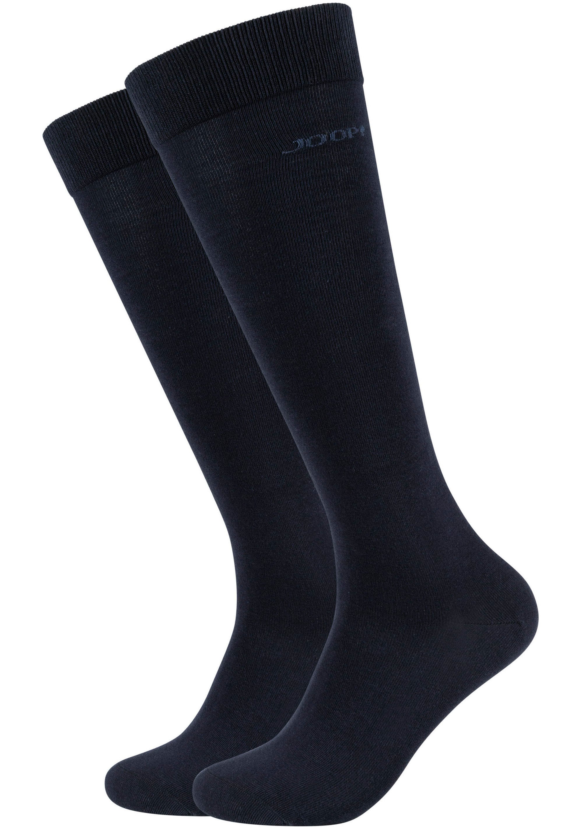 JOOP Kniestrümpfe "premium essentials", (2 Paar), mit Logoschriftzug am Bun günstig online kaufen