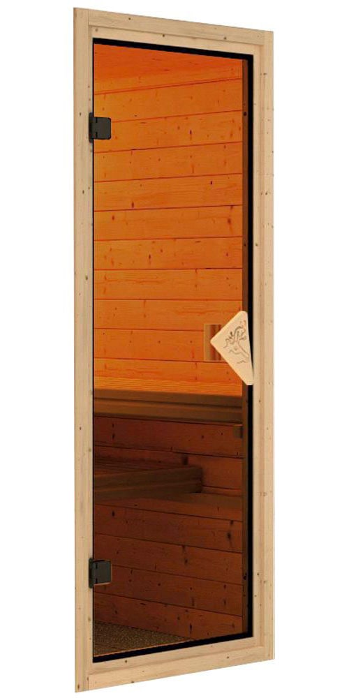 Karibu Sauna »Larin« Set,  Ofen 9 KW externe Strg easy