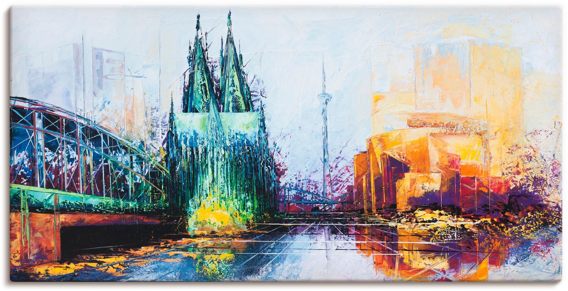 Leinwandbild, Deutschland, Größen St.), (1 in Alubild, Wandbild kaufen BAUR Skyline«, versch. Poster | oder Artland »Köln als Wandaufkleber