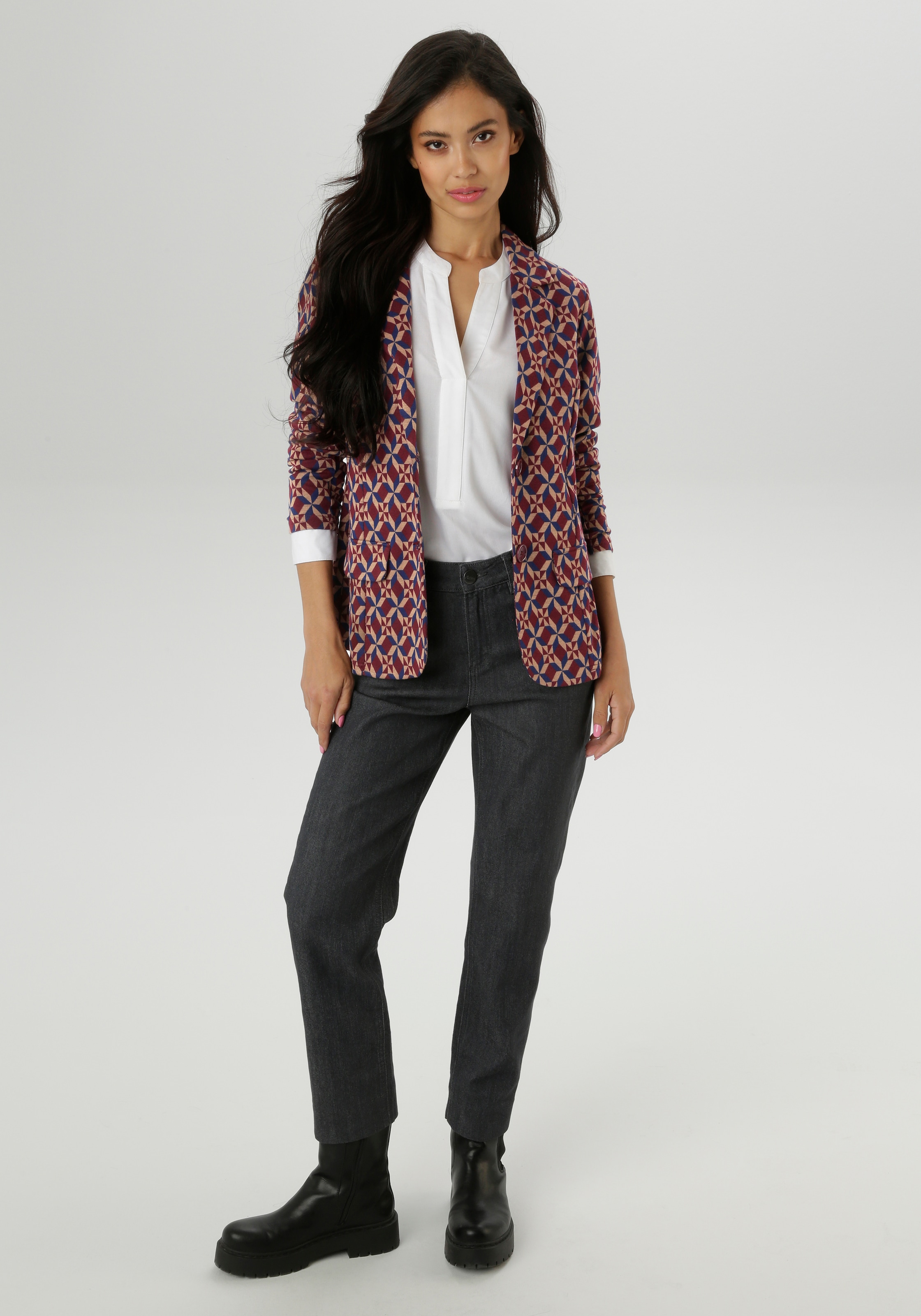 Aniston SELECTED Kurzblazer, in trendy Jacquard-Qualität - NEUE KOLLEKTION