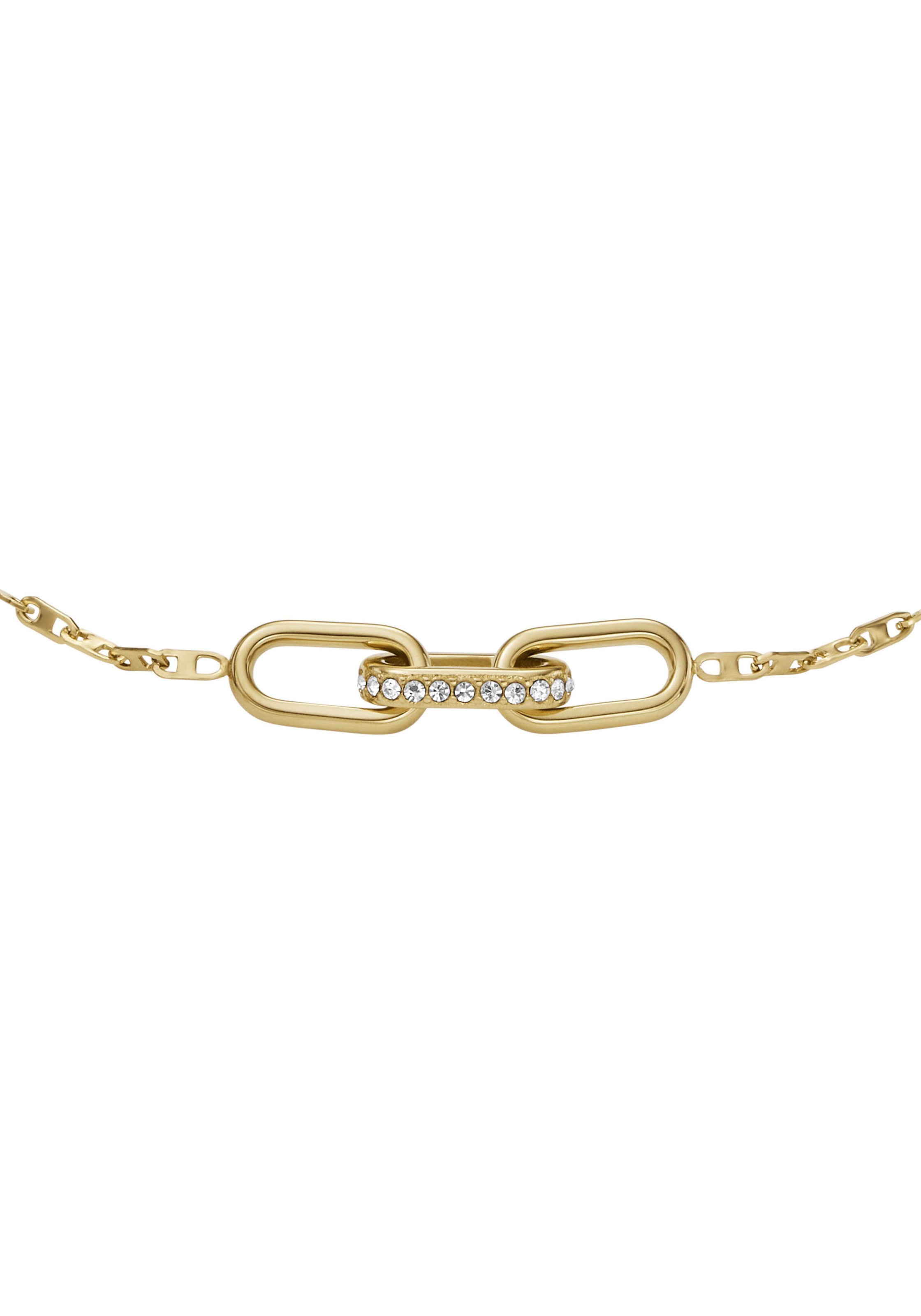 Armband FOSSIL "Schmuck Geschenk Edelstahl Armschmuck HERITAGE D-LINK", gold (gelbgoldfarben), Armbänder, Damen, 19cm, Edelstahl, Armband 3