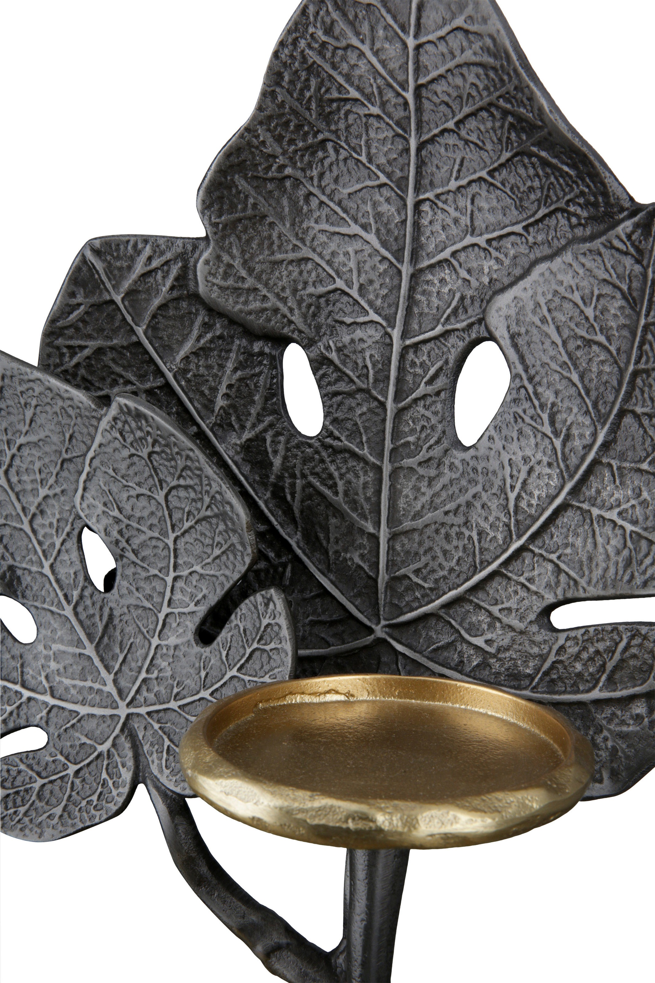 GILDE Kerzenleuchter »Leaf«, (1 St.), Kerzenhalter aus Aluminium, 1-flammig