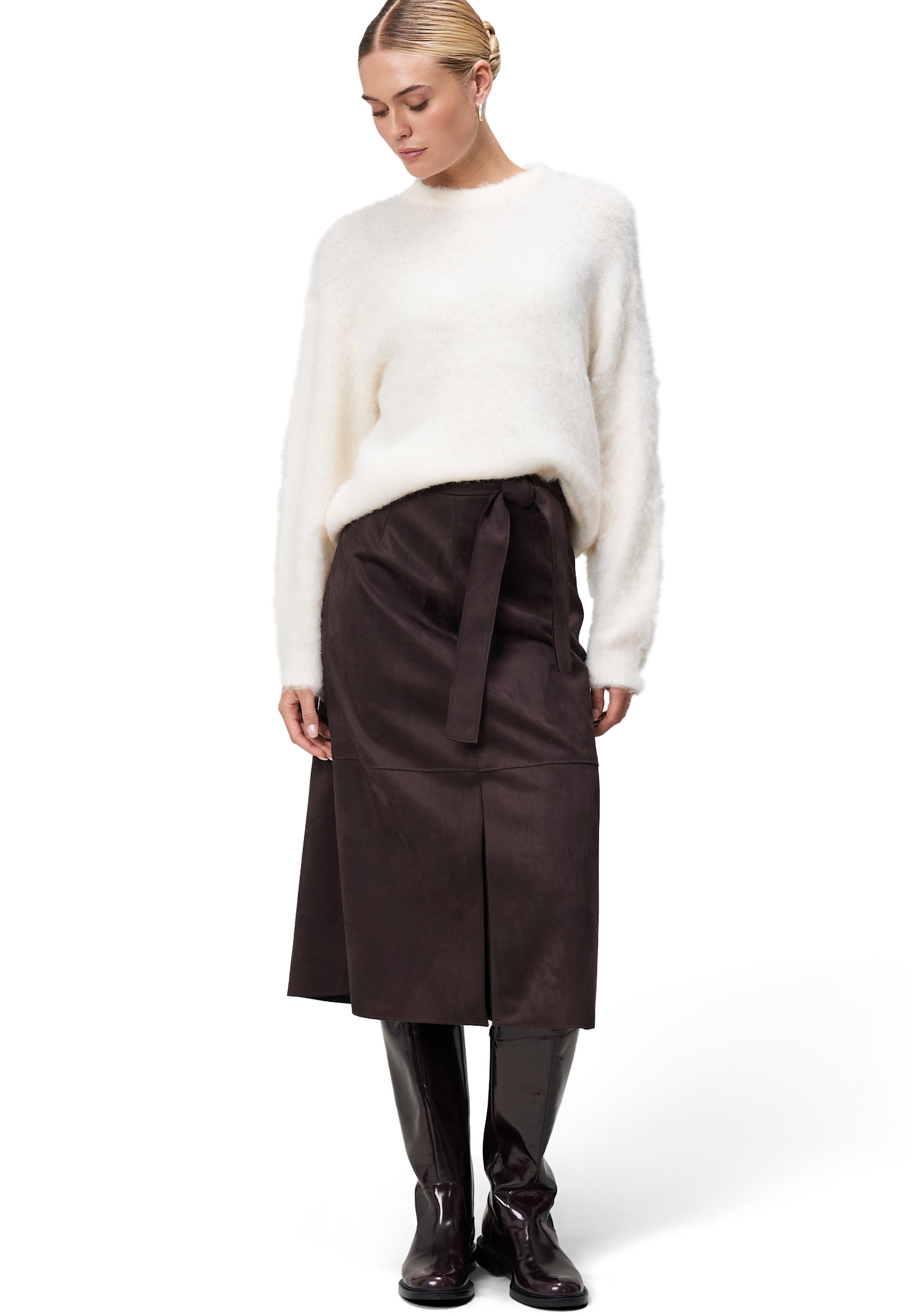 Zero Strickpullover »Damen Strickpullover mit Flaum« 1 Stk. tlg. Plain/ohne Details