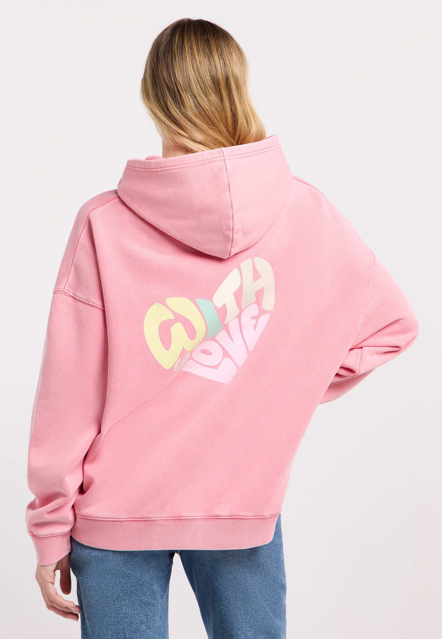 RAGWEAR Damen Kapuzensweatshirt "GERMMA PP", pink, Gr. M, bedruckt, Sweatware, Obermaterial: 100% Baumwolle, Sweatshirts, Oversized mit