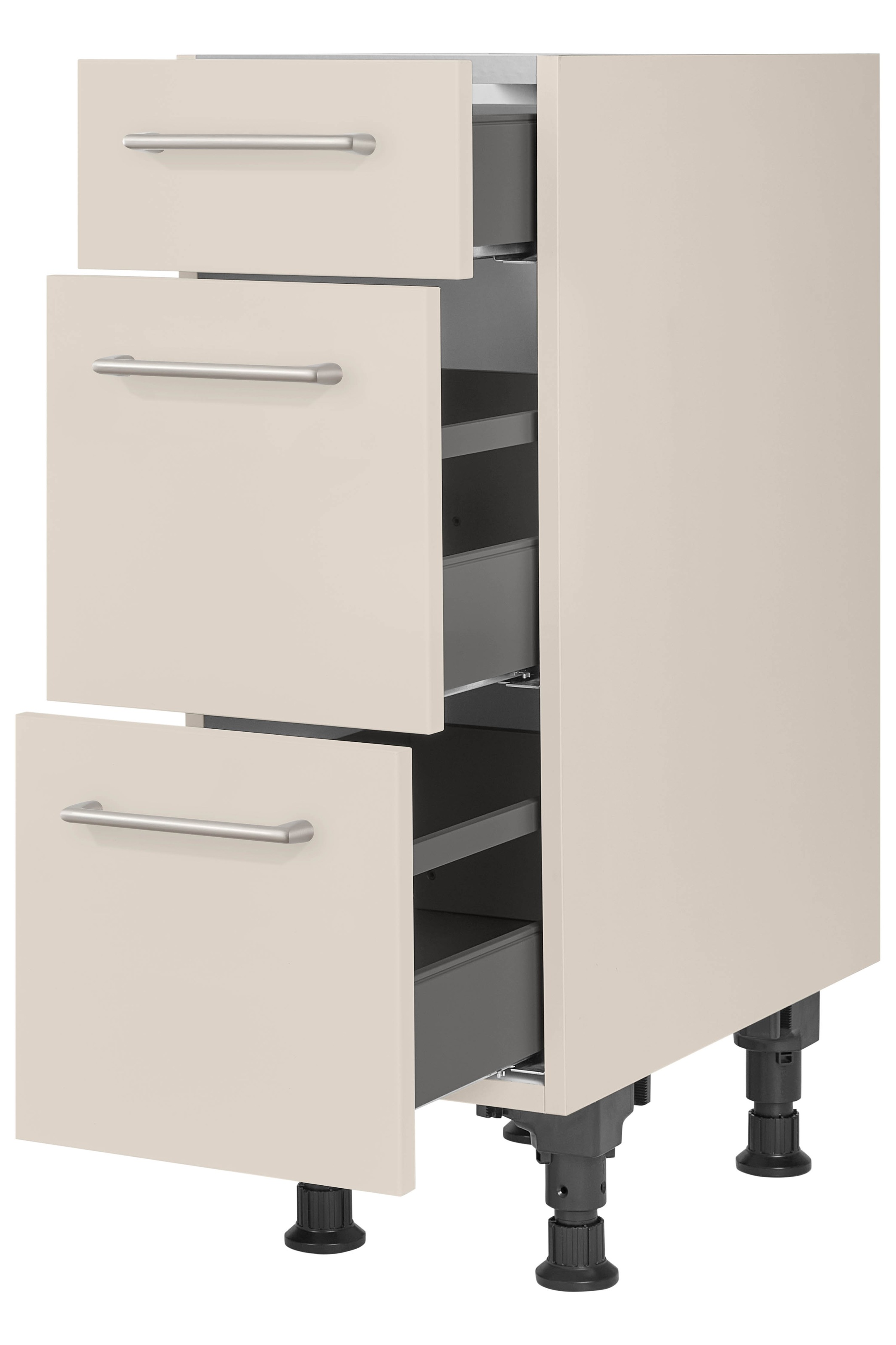 nobilia Unterschrank ""Laser", vormontiert, mit höhenverstellbaren Sockelfü günstig online kaufen