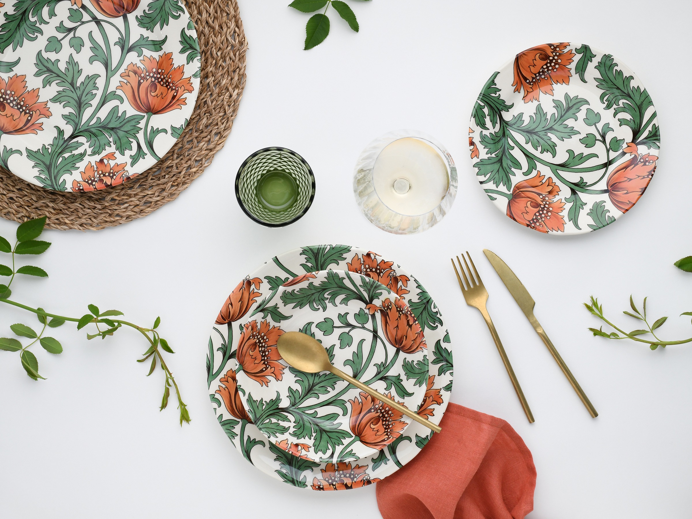 CreaTable Teller-Set »Florentina, Tellerset 12-tlg«, (Set, 12 tlg.), Blumendekor