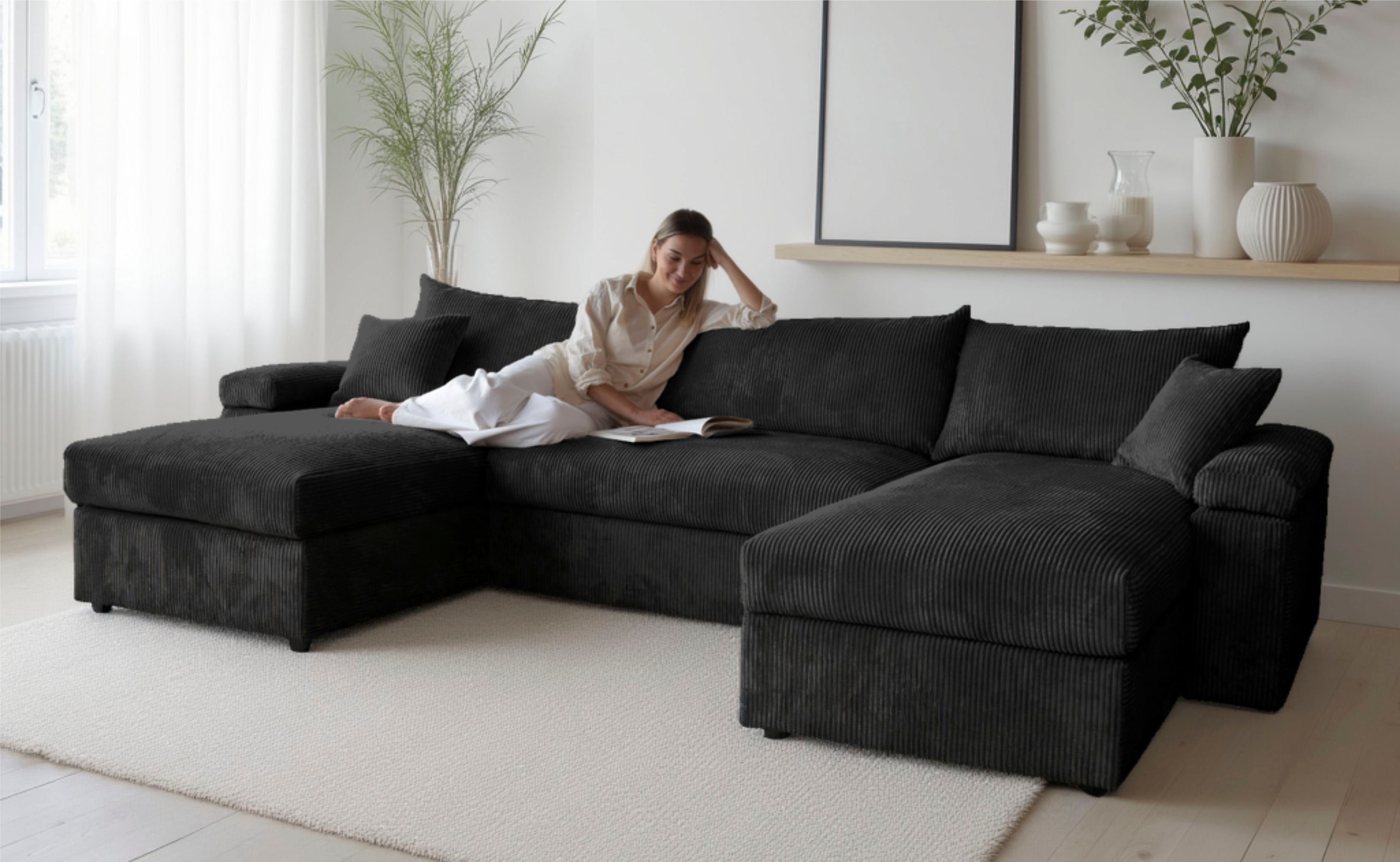 OTTO home Wohnlandschaft "Cosy U-From Breite 309 cm, Sitzaufbau im Sandwich günstig online kaufen