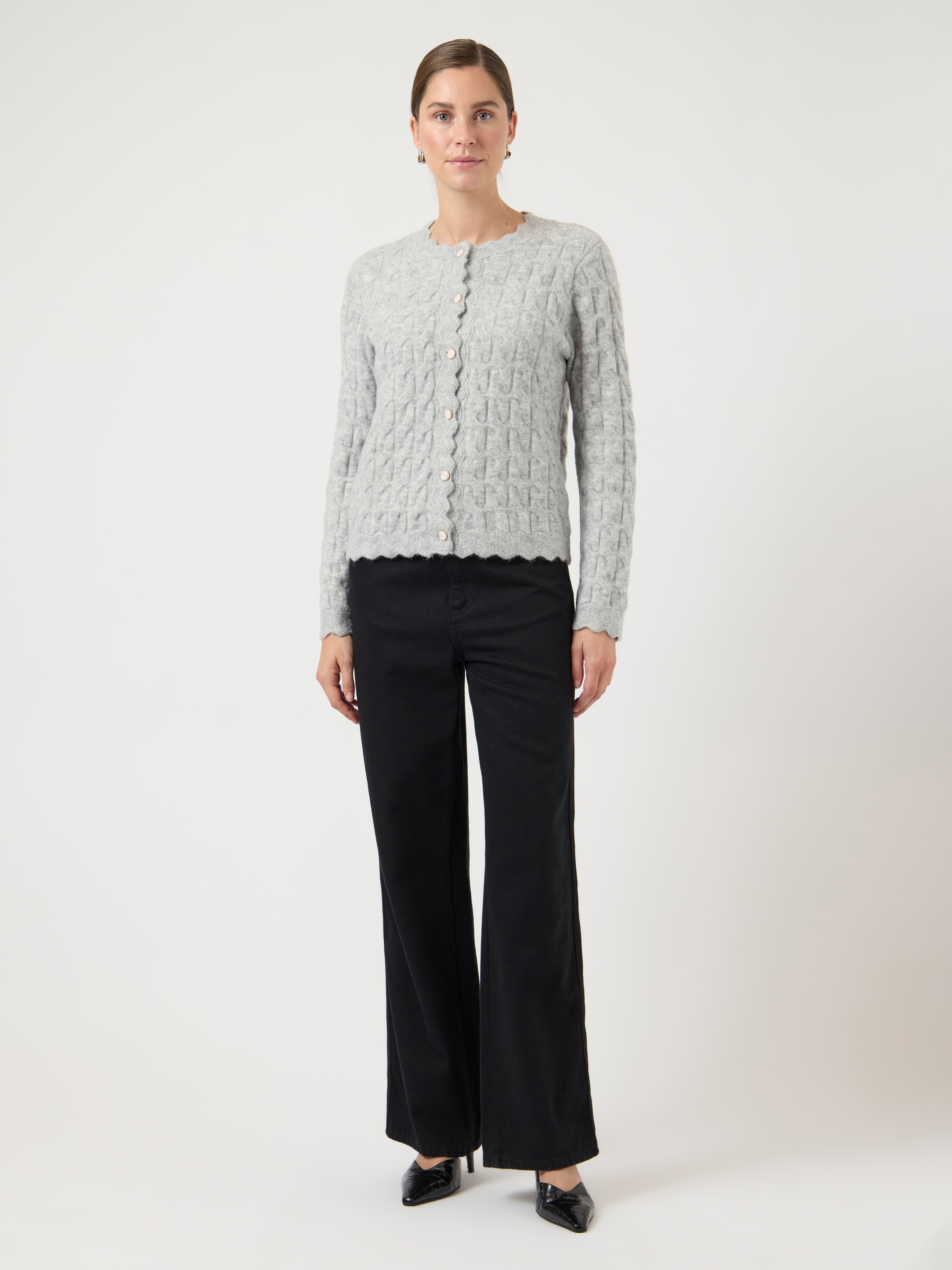 Yas Bubera Knit Cardigan Light Grey Melange S Women 2