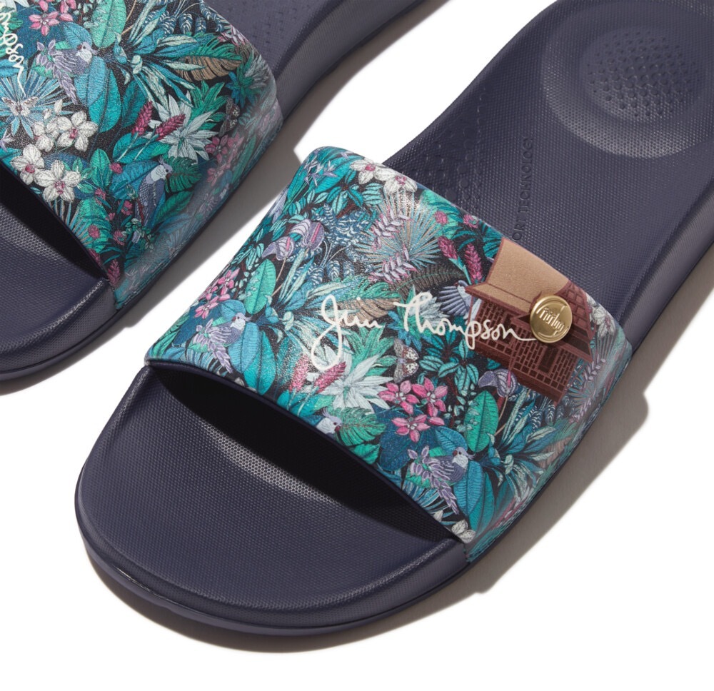 Fitflop Pantolette "iQUSHION X JIM THOMPSON", Sommerschuh, Schlappen mit br günstig online kaufen