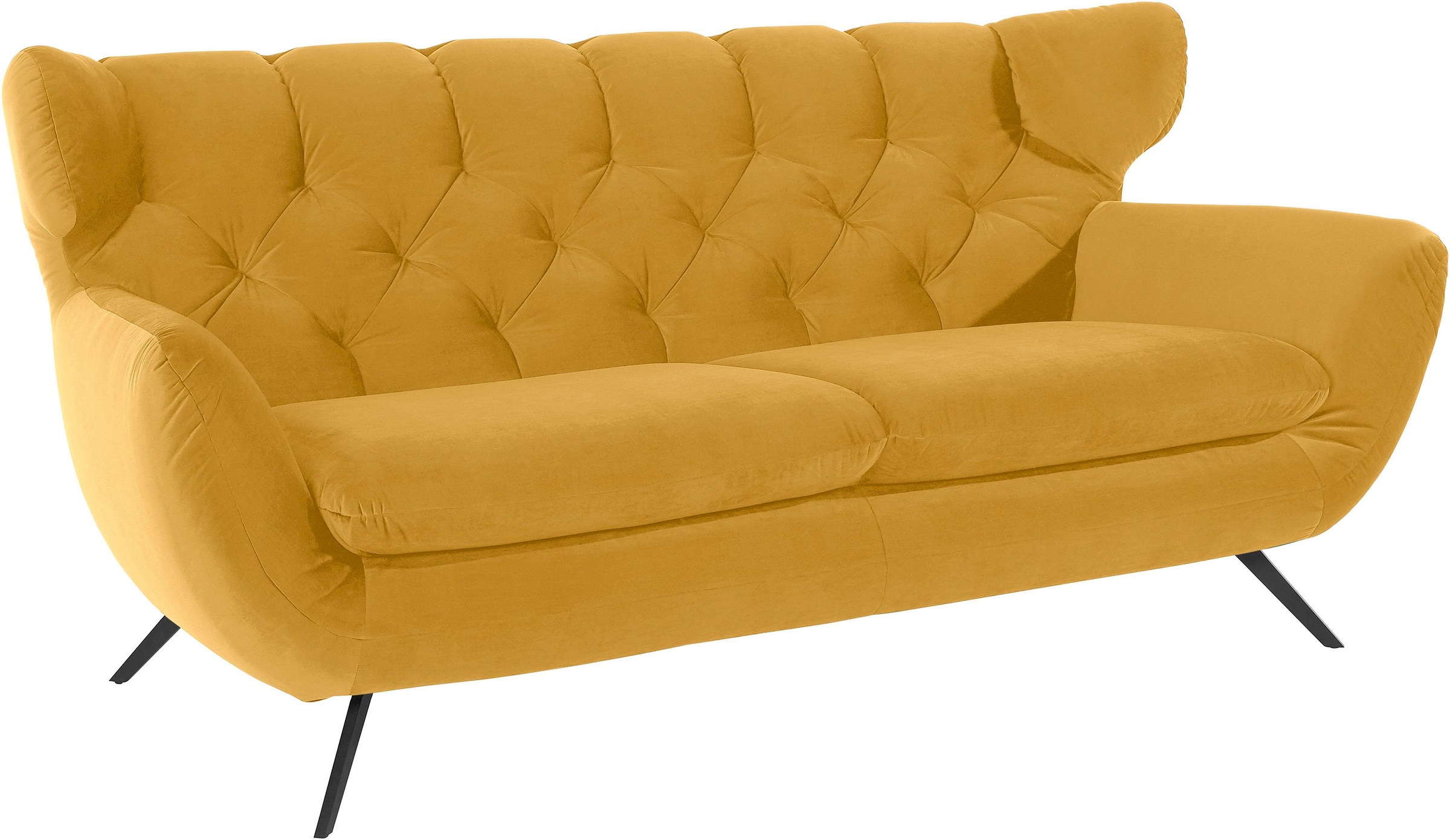 3C Candy 2,5-Sitzer "Beatrice, extravagantes Megasofa, bequem, Küchensofa, Breite 200cm" mit Rückensteppung im Rautenmuster, in Samt Optik oder in Breitcord