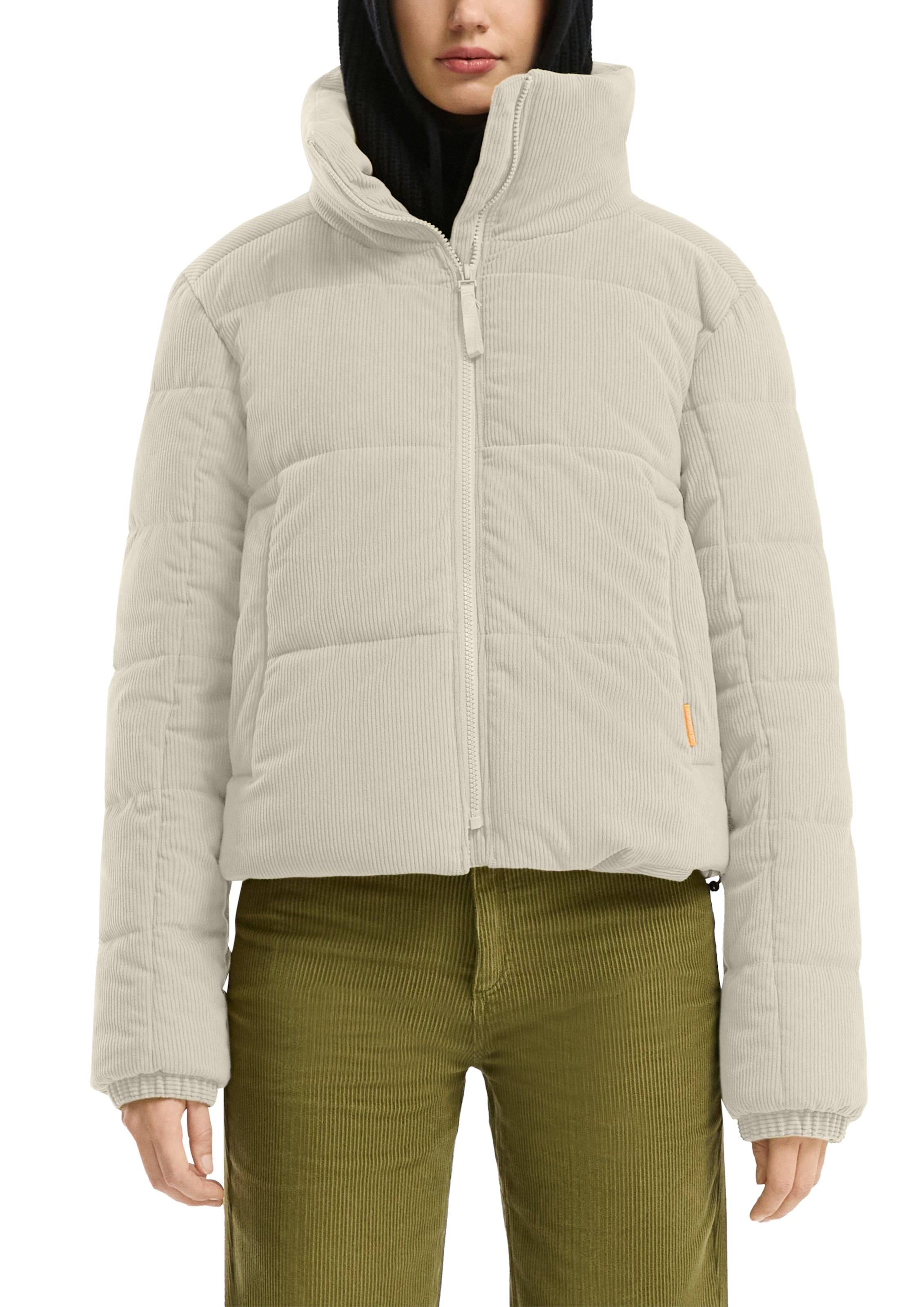 QS Steppjacke ohne Kapuze kurz, aus Cord und mit Stehkragen günstig online kaufen
