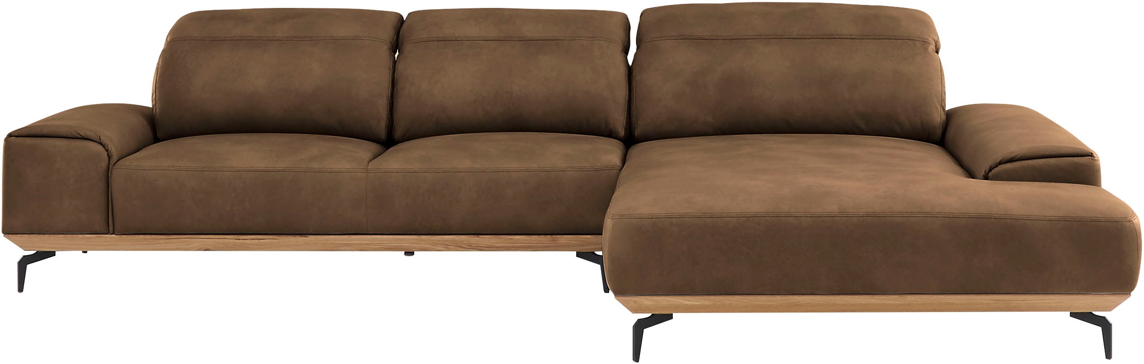 Wohnlandschaft MUSTERRING, B:342cm T:207cm, beige, Sofas, "MR 2490", Fuß Schwarz, Sitzhöhe 46cm, wahlweise mit Funktionen, Maße 342x207 cm