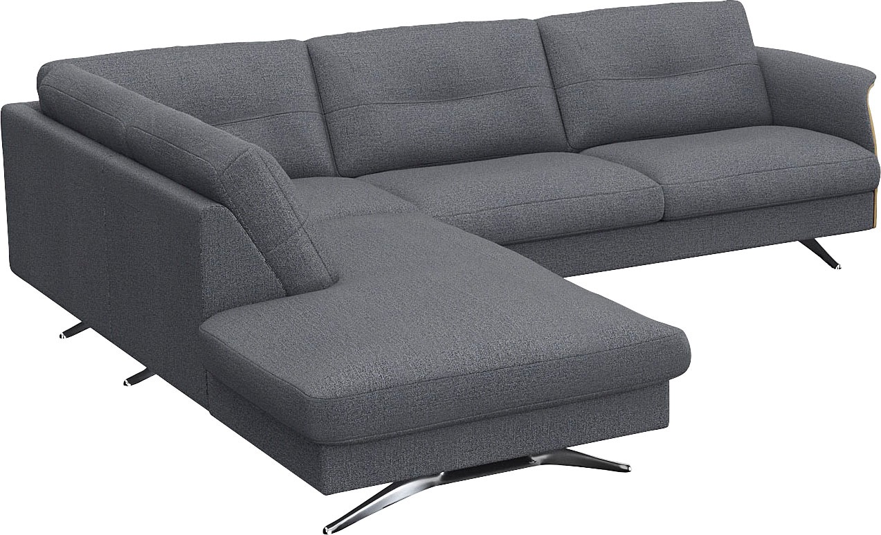 FLEXLUX Ecksofa "Glow, super bequem durch hochwertigem Sitzaufbau mit Feder günstig online kaufen