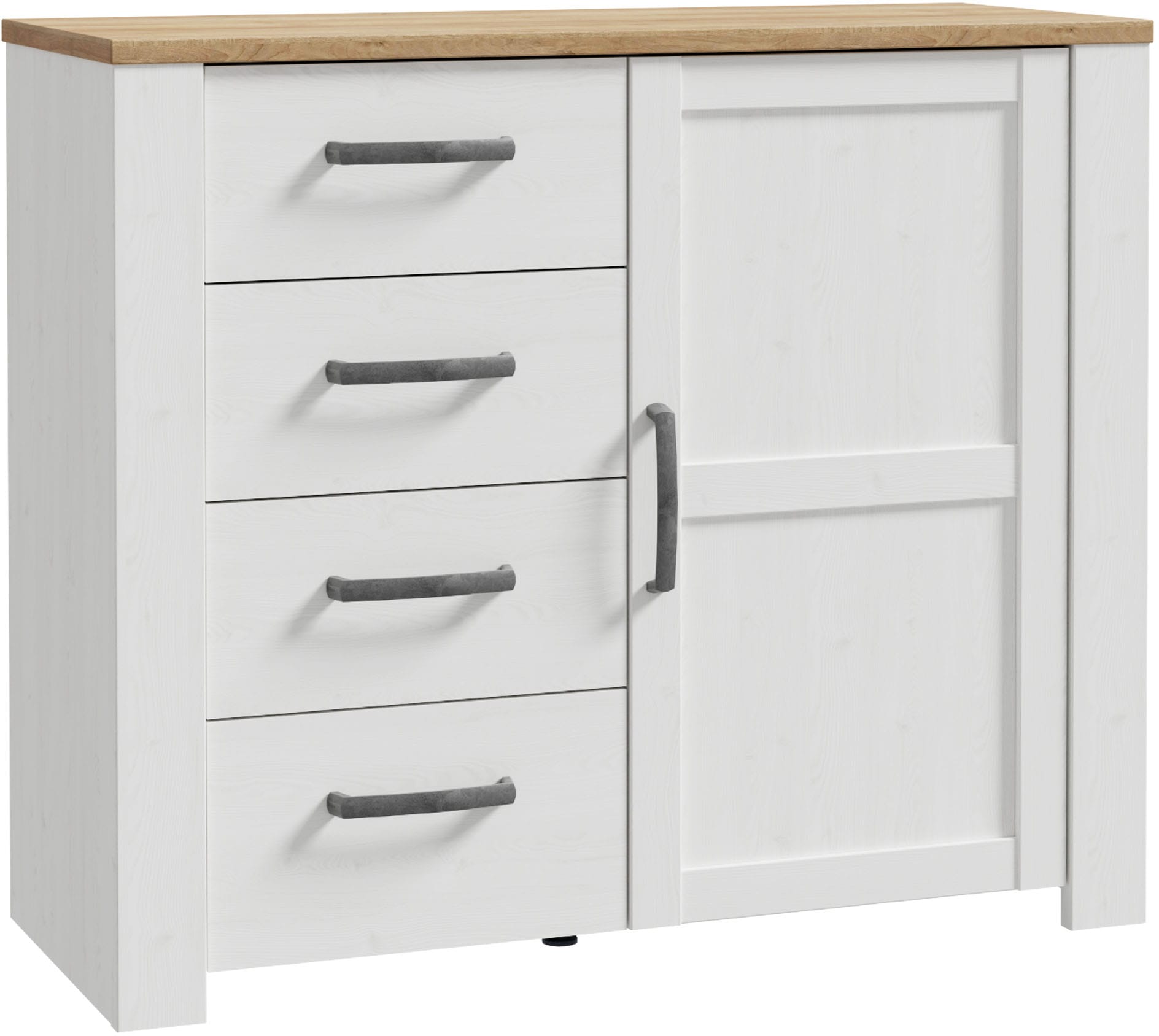 Kommode FORTE, B:101,4cm H:87cm T:42cmriviera eiche, sibiu lärche hell, Spanplatte, Schlafzimmer, Sideboards, B/H/T 101,4/87/42 cm, Soft Close, 4
