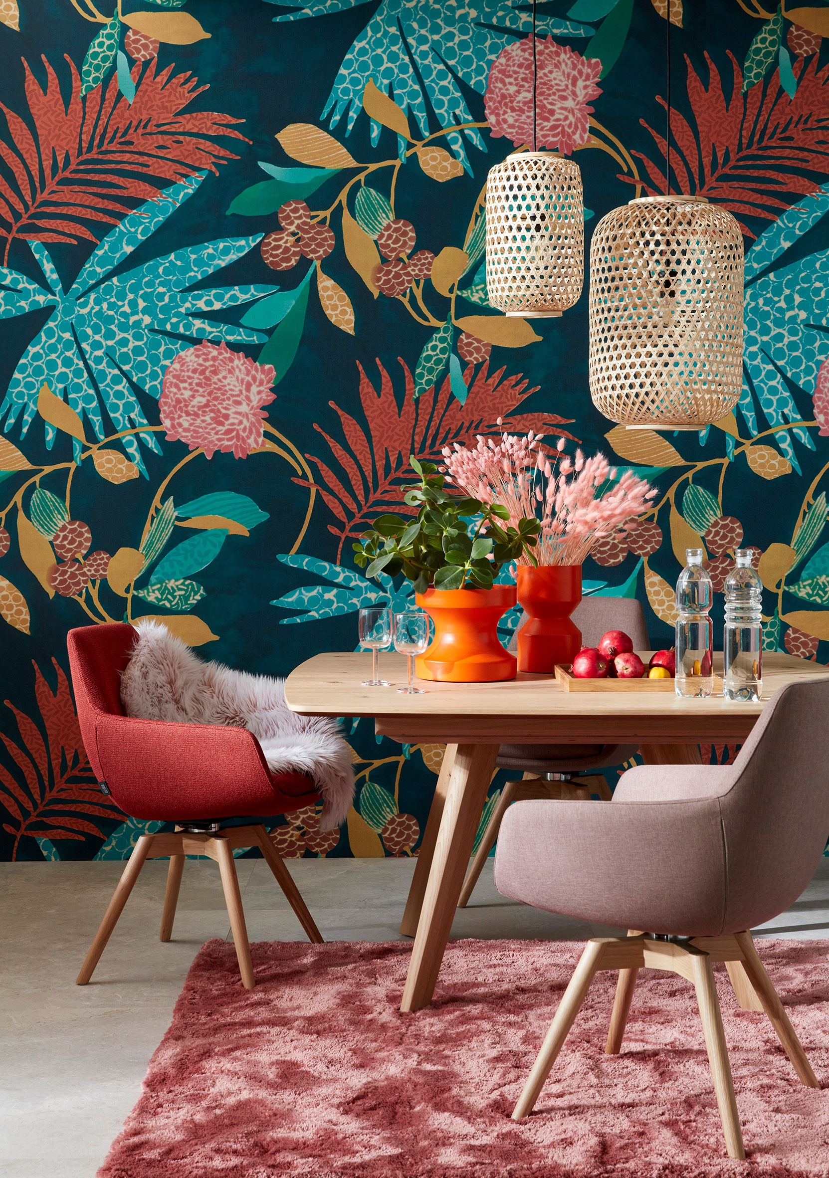 MARBURG Vliestapete "Exotic", B/L: 2,12mm x 2,7mm, Rollen:, blau, Wohnzimmer, Tapeten, moderne Tapete für Wohnzimmer Schlafzimmer Küche