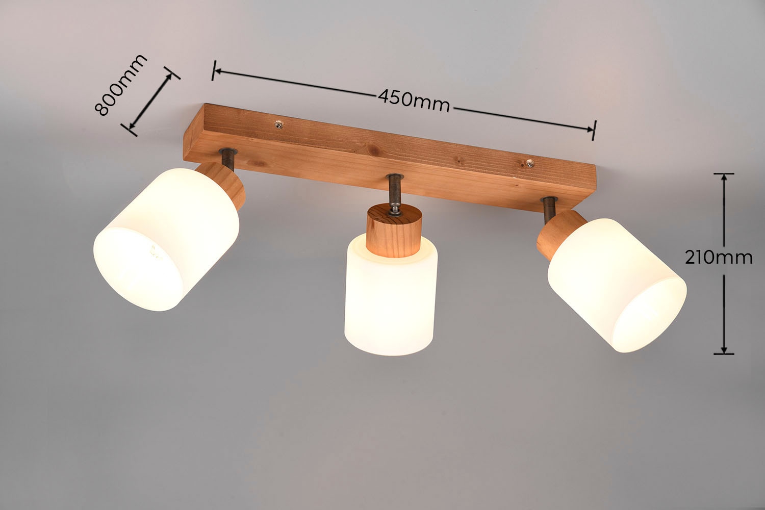 TRIO Leuchten Deckenstrahler »Assam«, 3 Naturholz, schwenkbar Glasschirm 3xE14 BAUR Spot max weiß flammig-flammig, exkl | 25W, 3-flg