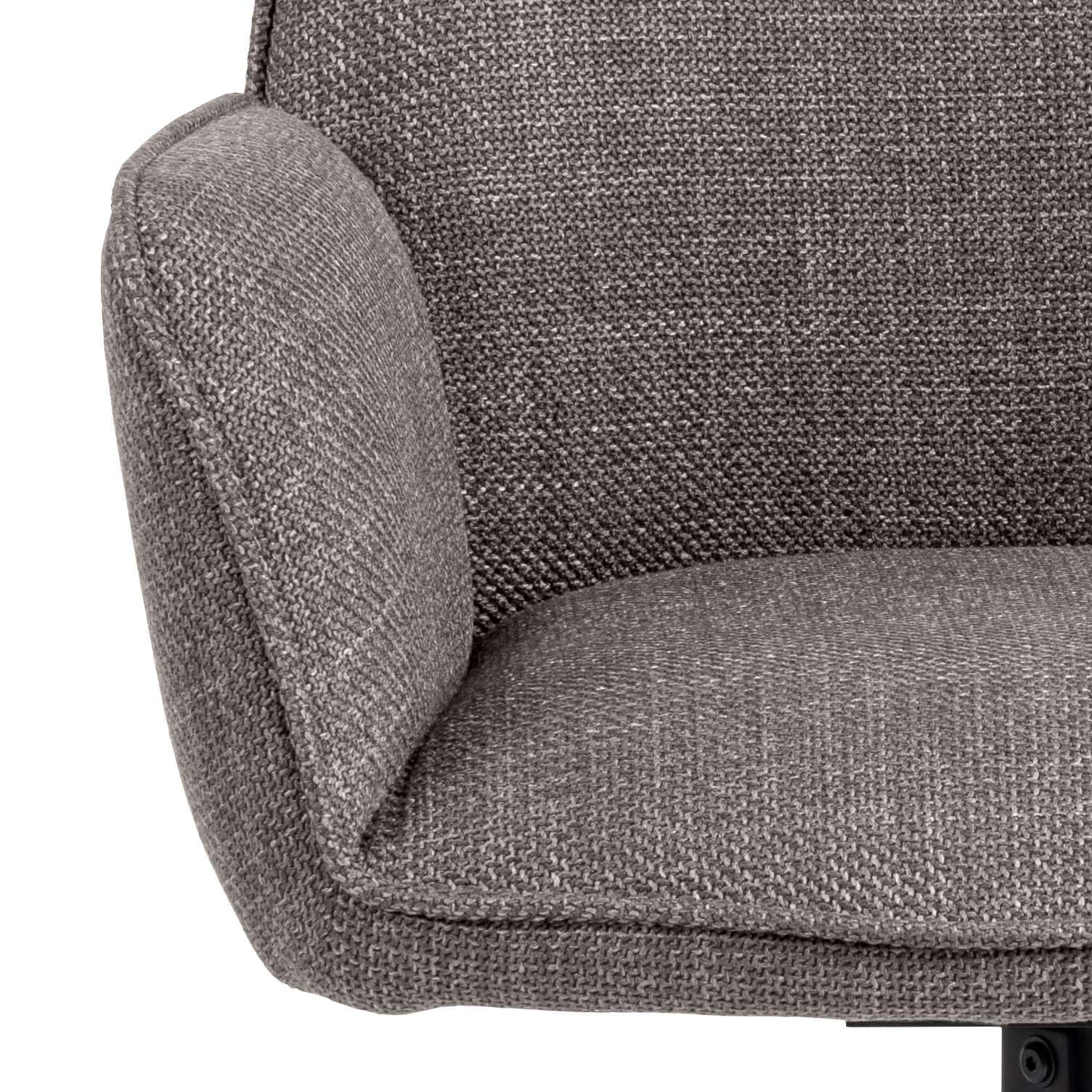 ACTONA GROUP Esszimmerstuhl »Glenda Armlehnstuhl, Polsterstuhl,«, Luxus-Microfaser, gepolstert, mit Armlehne, schwarze Stahlbeine, drehbar, 2er-Set