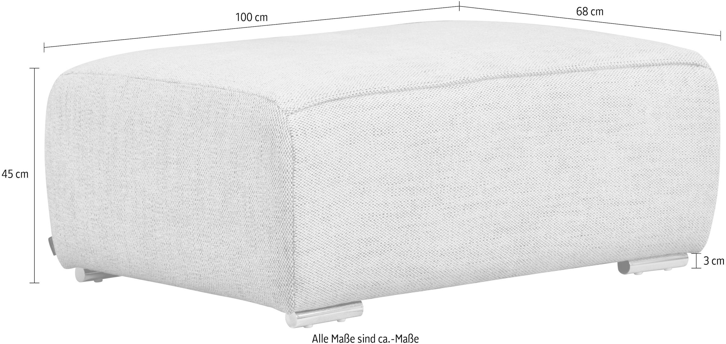 INOSIGN Hocker »BEATRICE mit Wellenfederung, Maße B/T/H: 100/68/45 cm«, passend zur "Beatrice"-Serie, in hochwertiger Verarbeitung