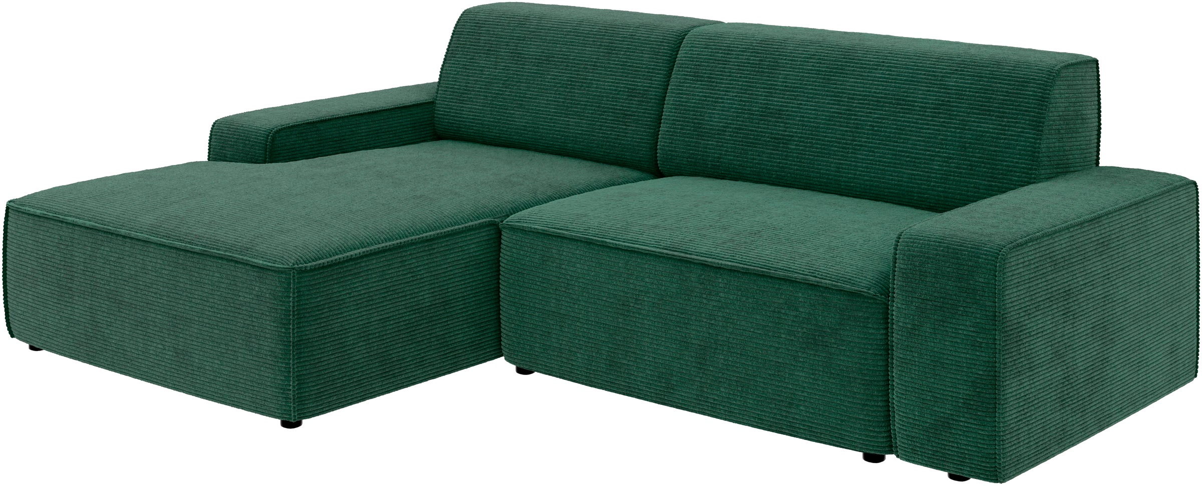 TRENDMANUFAKTUR Ecksofa »Graz, wahlweise mit Sitzvorschub und Bettkasten, L-Form, Breite 246 cm«, in Cord-, haustierfreundlichem LEO Struktur- oder LUMOS-3D-Bezug