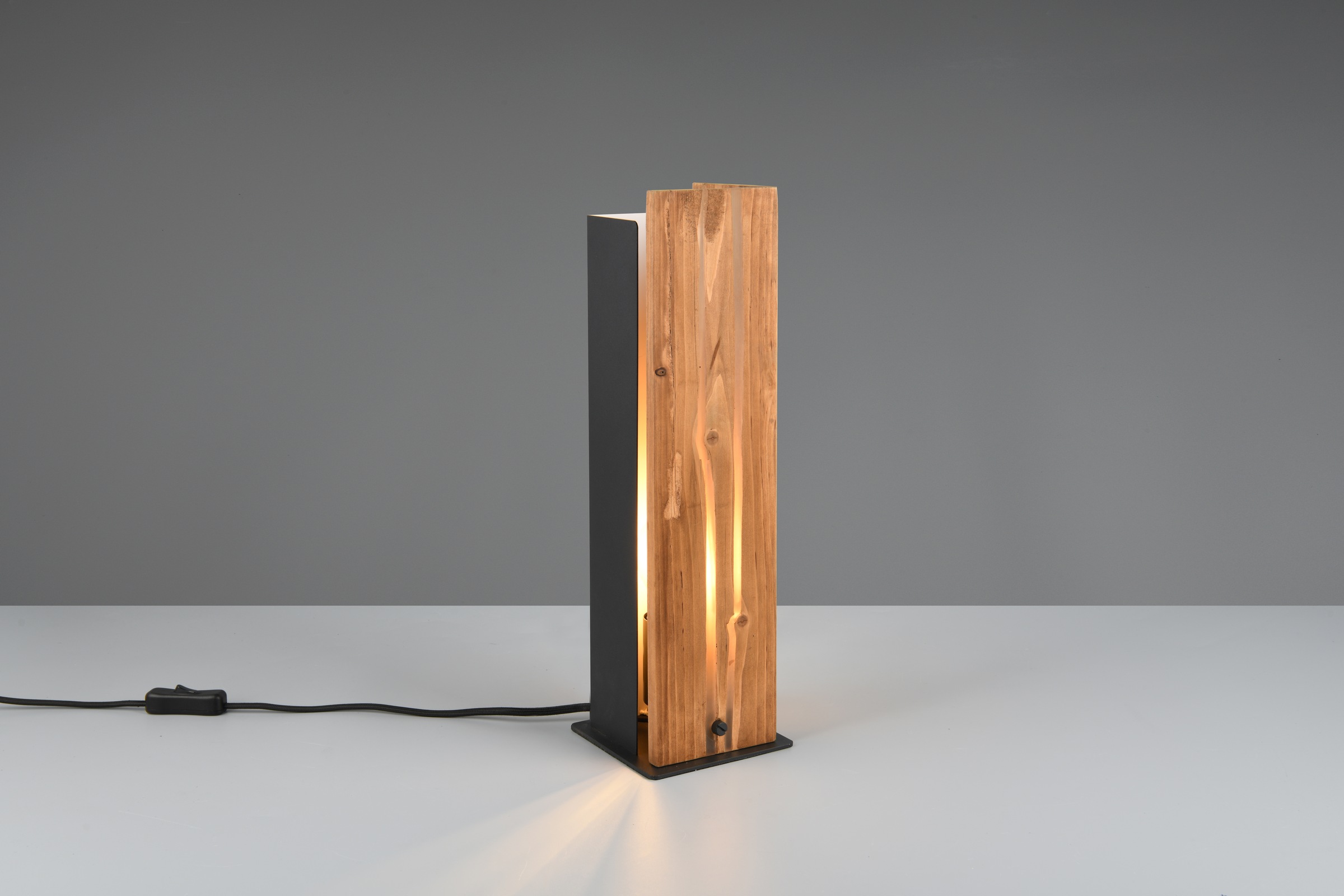 TRIO Leuchten Tischleuchte »KARUNI, Tischlampe aus Metall + Holz naturbelassen, indirektes Licht« E27 1 Stk. warmweiß - kaltweiß exkl 1x E27 max 10W Höhe 40cm Holz Nachttischlampe Schreibtischlampe