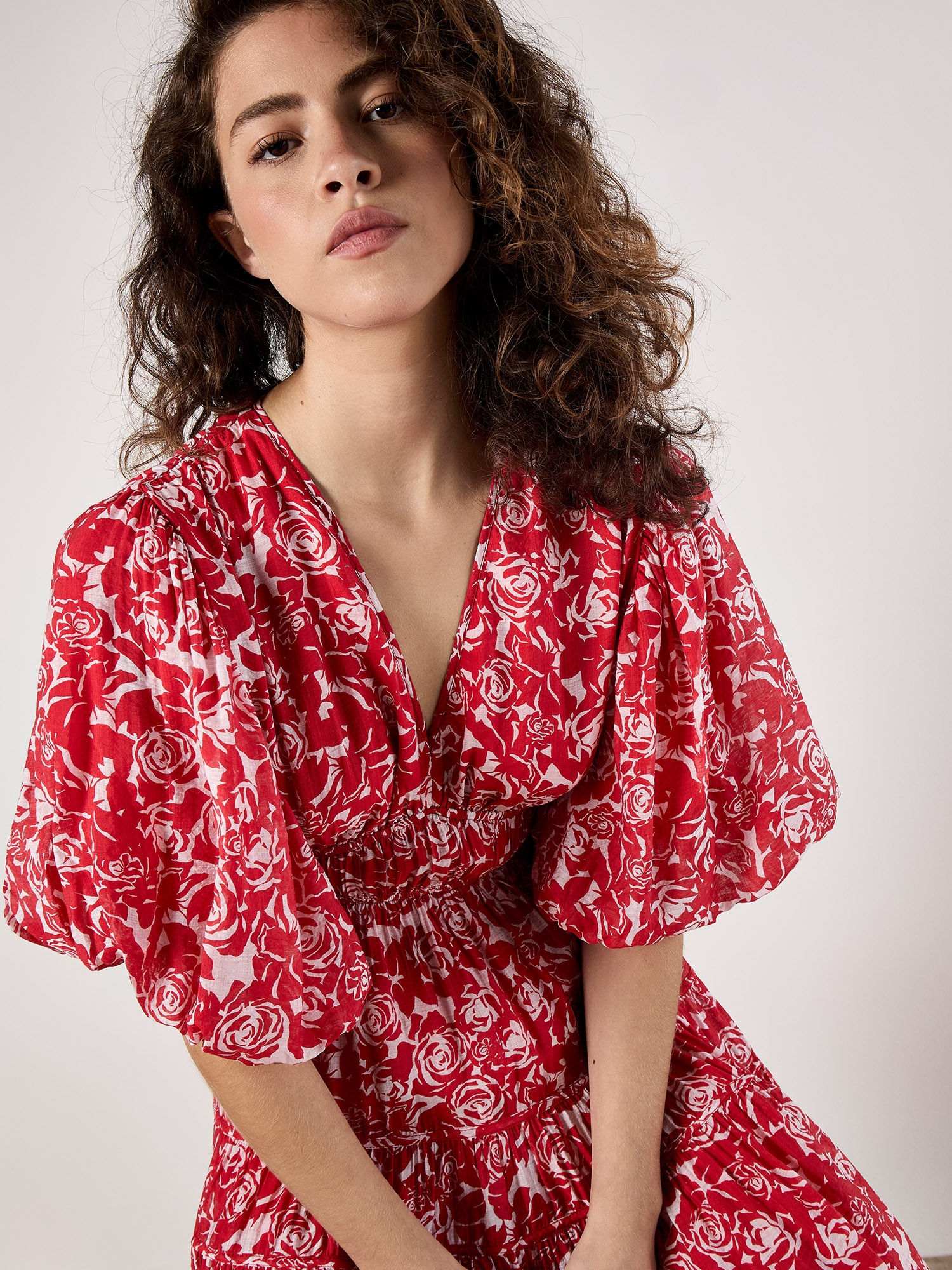 Apricot Midikleid »Midikleid« mit Rosenmuster