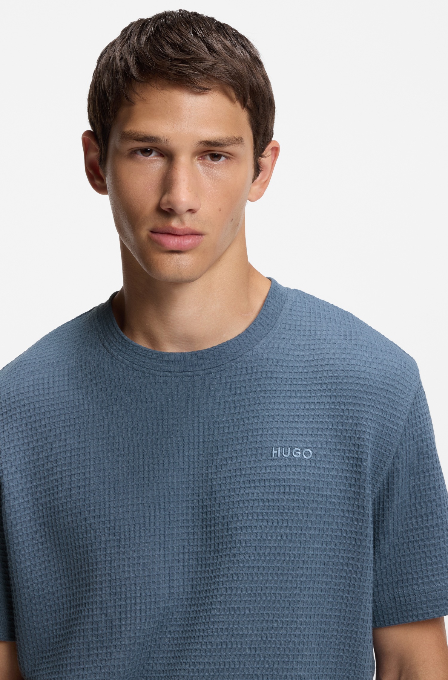 HUGO Underwear T-Shirt ",Austin T-Shirt" Waffelstruktur und Logo-Stickerei günstig online kaufen