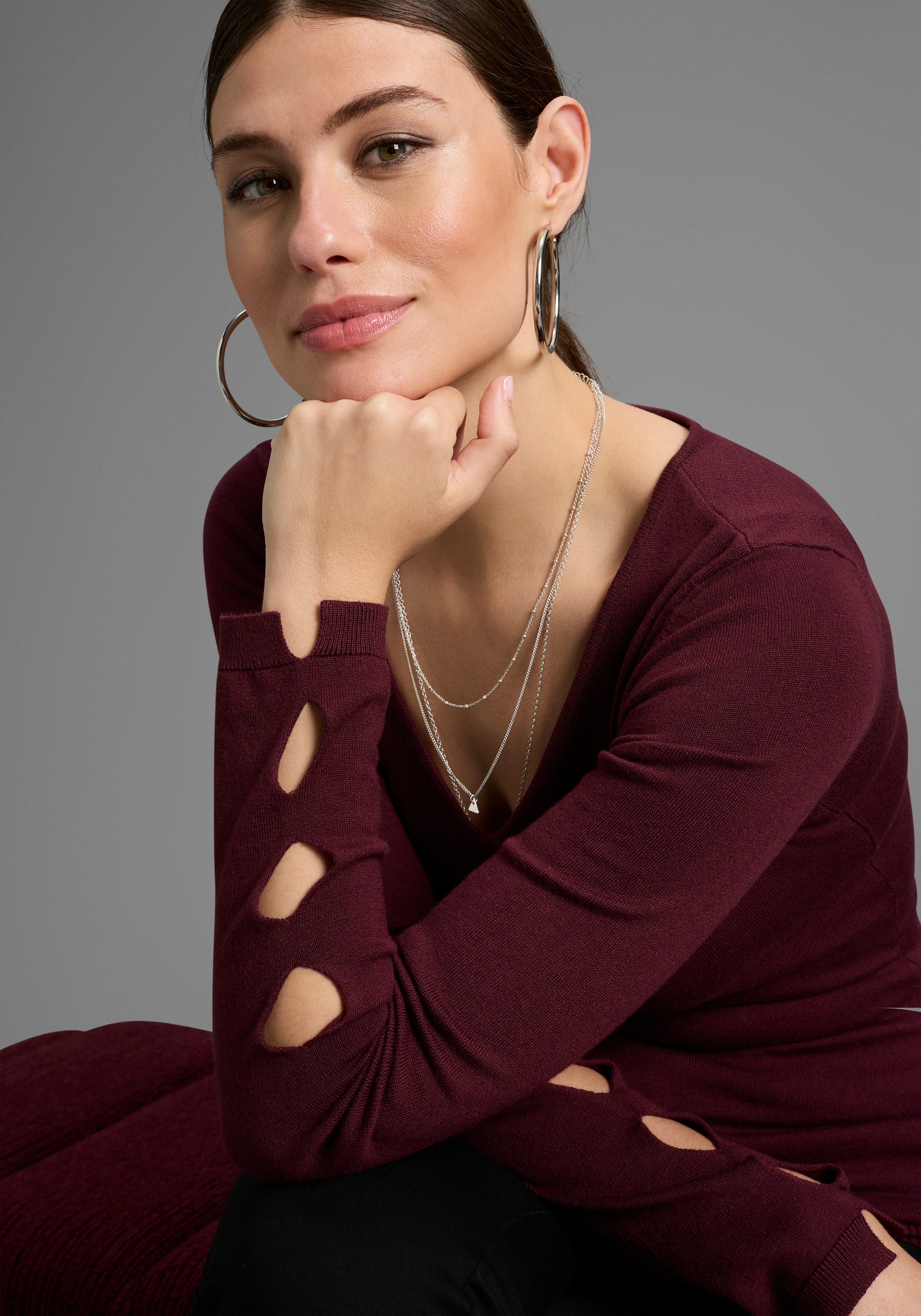 Bruno Banani Strickpullover mit besonderem Ärmel-Detail günstig online kaufen