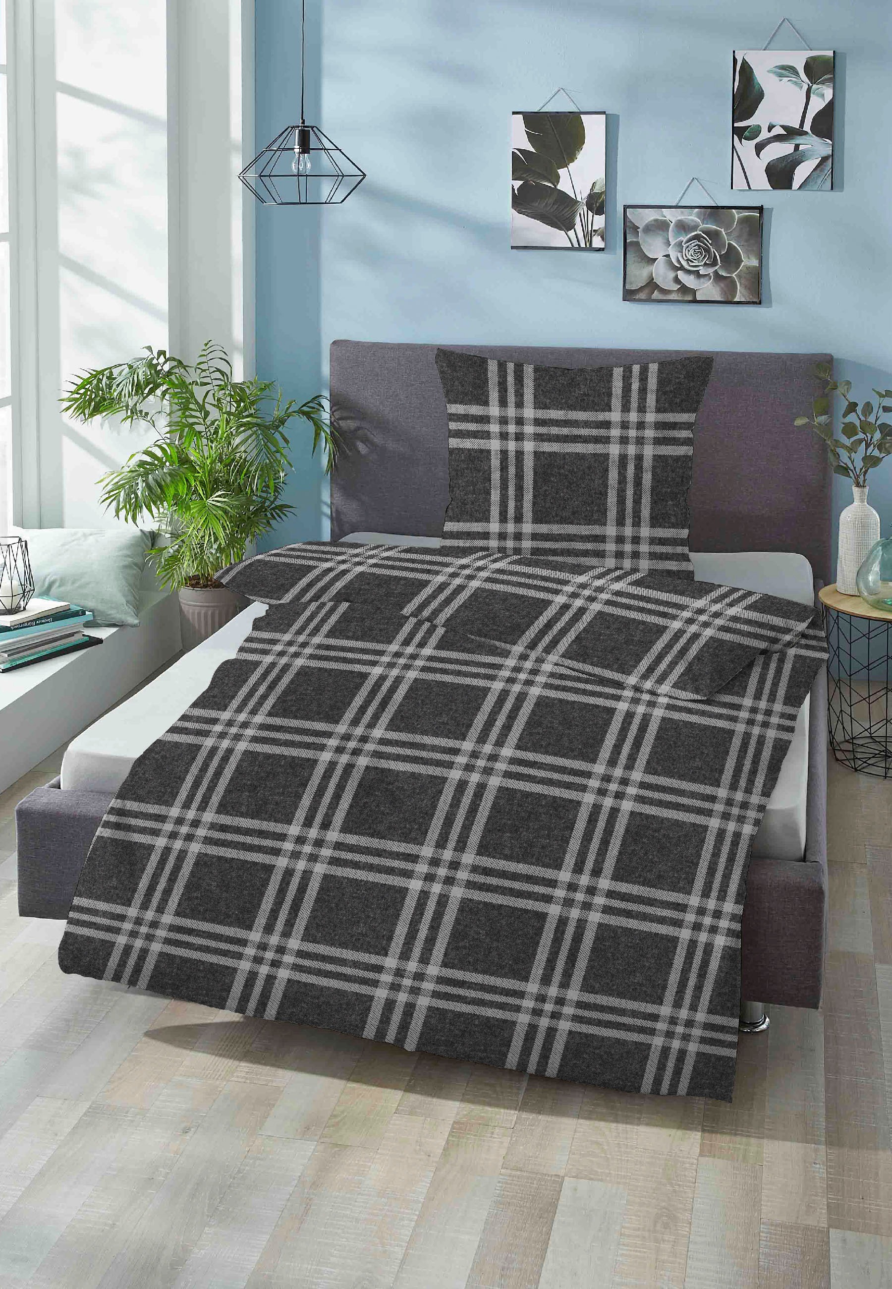 Biberna Bettwäsche "Lya" 2 Stk. tlg. kuschelig warm, weich, Melange, 100% B günstig online kaufen