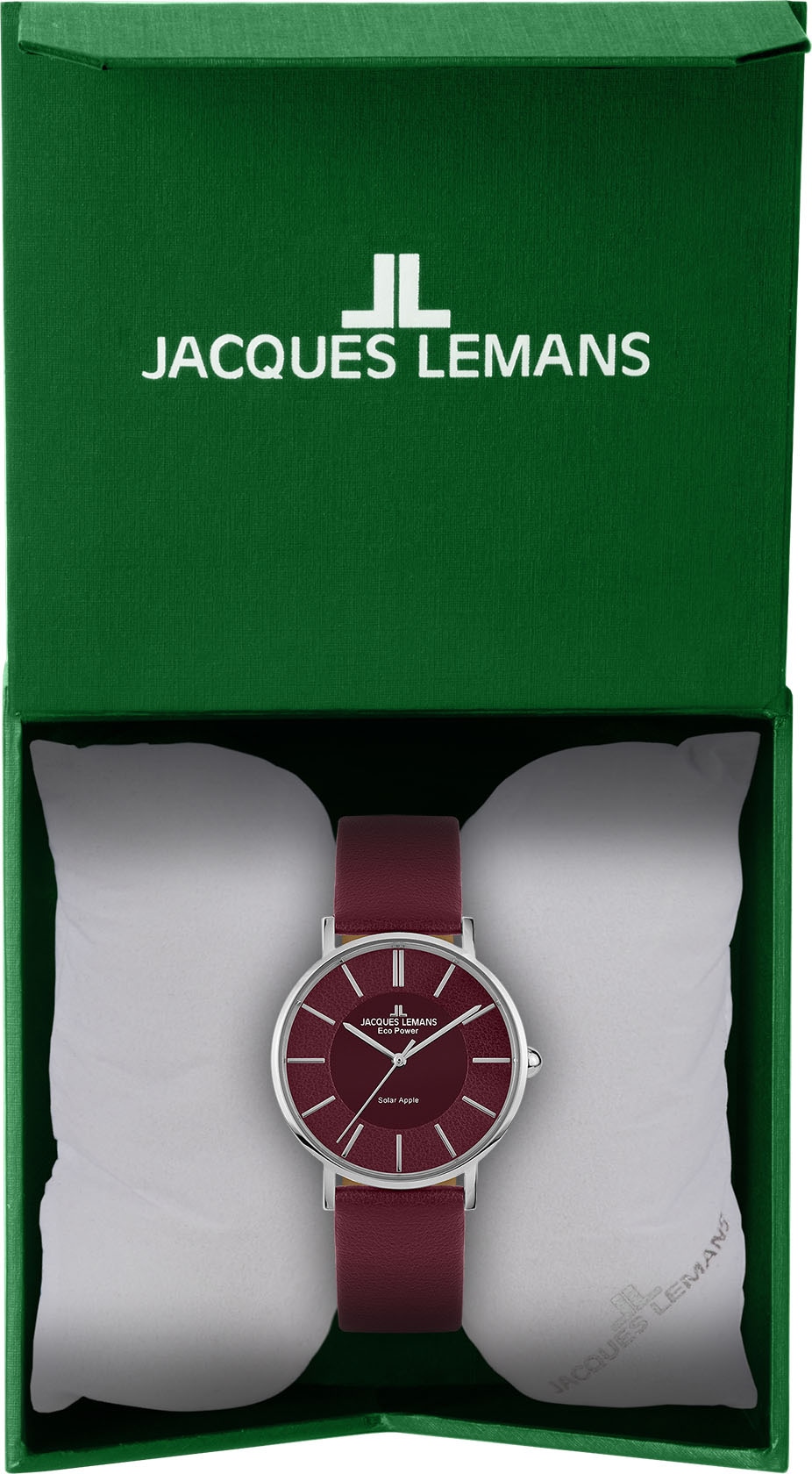 Jacques Lemans Solaruhr »Eco Power Solar Apple, 1-2113E«, Armbanduhr, Damenuhr, gehärtetes Crystexglas
