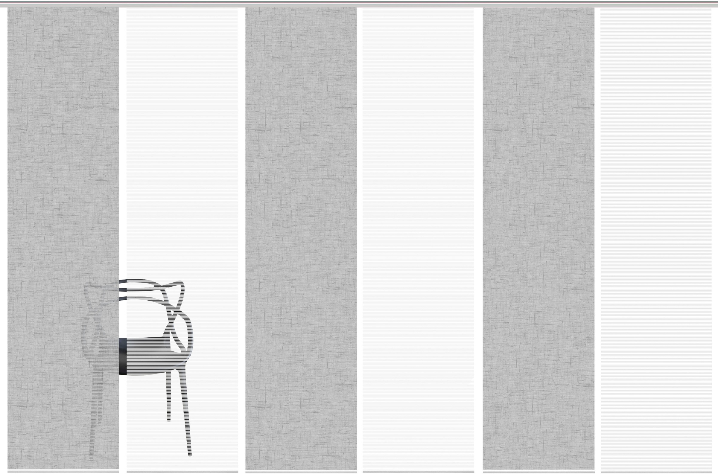 Vision S Schiebegardine "PIVE 6er SET" Paneelwagen 6 Stk. tlg. Schiebevorha günstig online kaufen