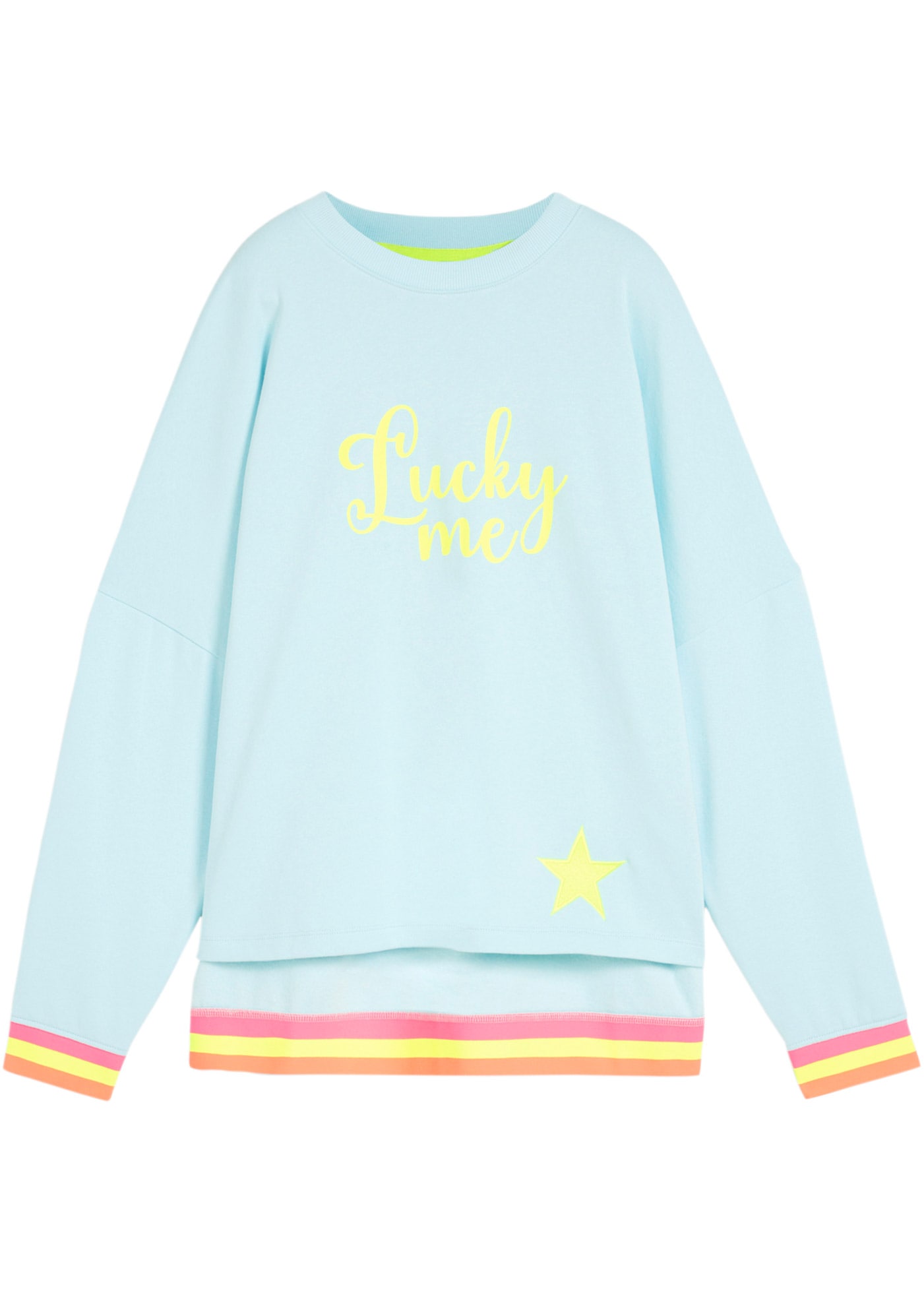 bonprix Sweatshirt , loose fit Passform, mit Neon-Details, aus 100% Baumwolle, Langarm
