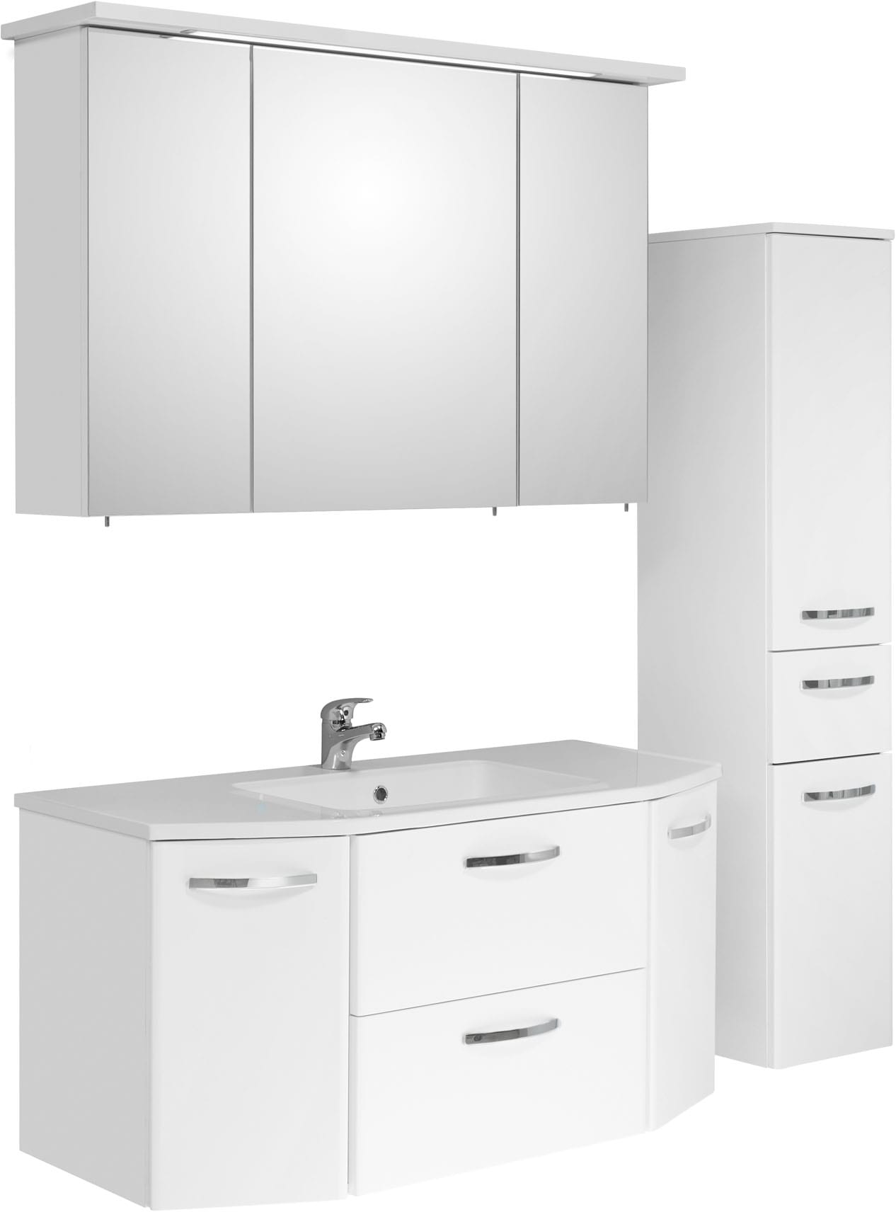 Saphir Badmöbel-Set "Quickset 326, 4-teilig, mit Mineralmarmorwaschtisch" 4 Stk. tlg.