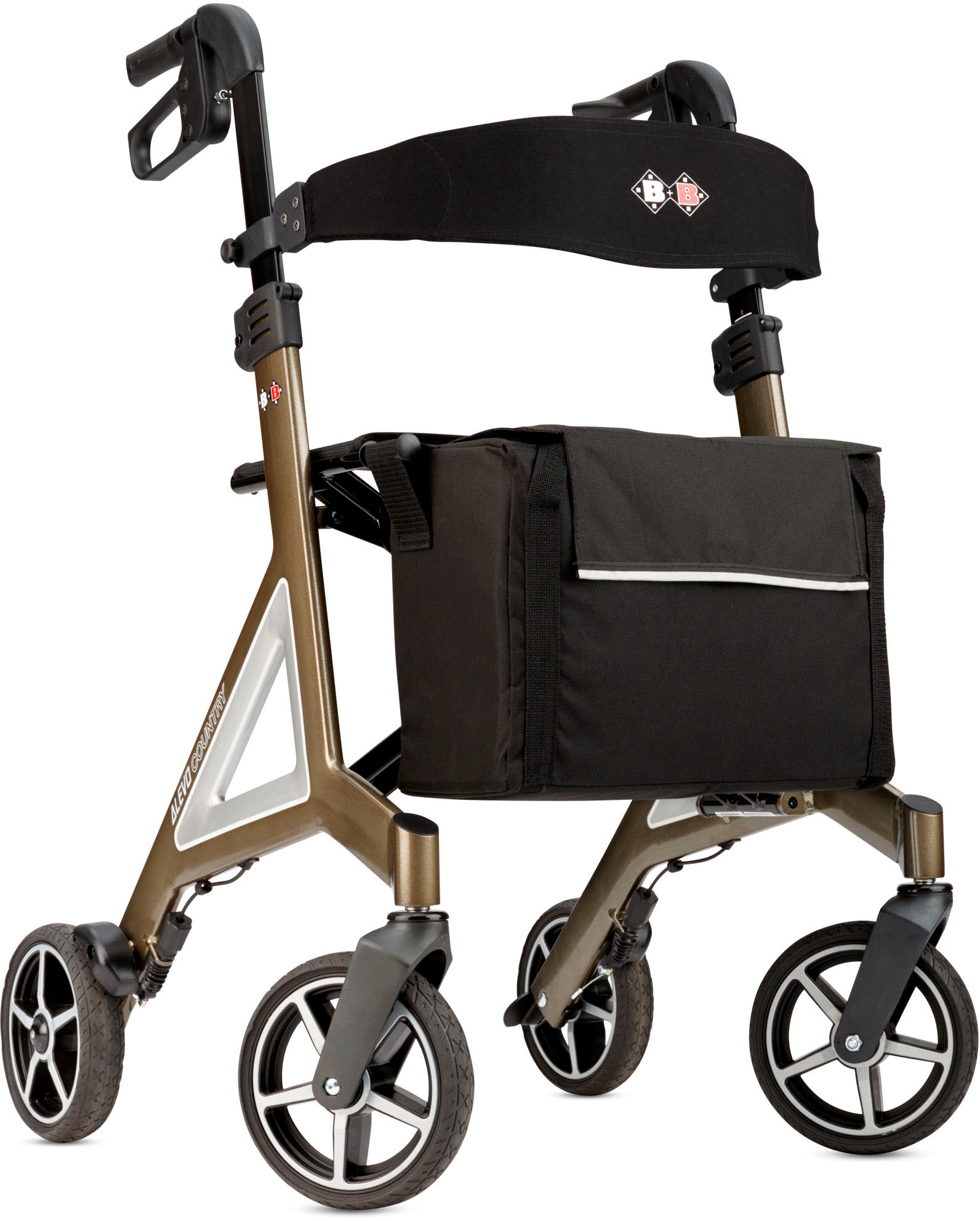 Bischoff & Bischoff Rollator »Alevo Country Rollator«, faltbar - für innen und außen, mit Profil-Bereifung, Sitzhöhe 51 cm