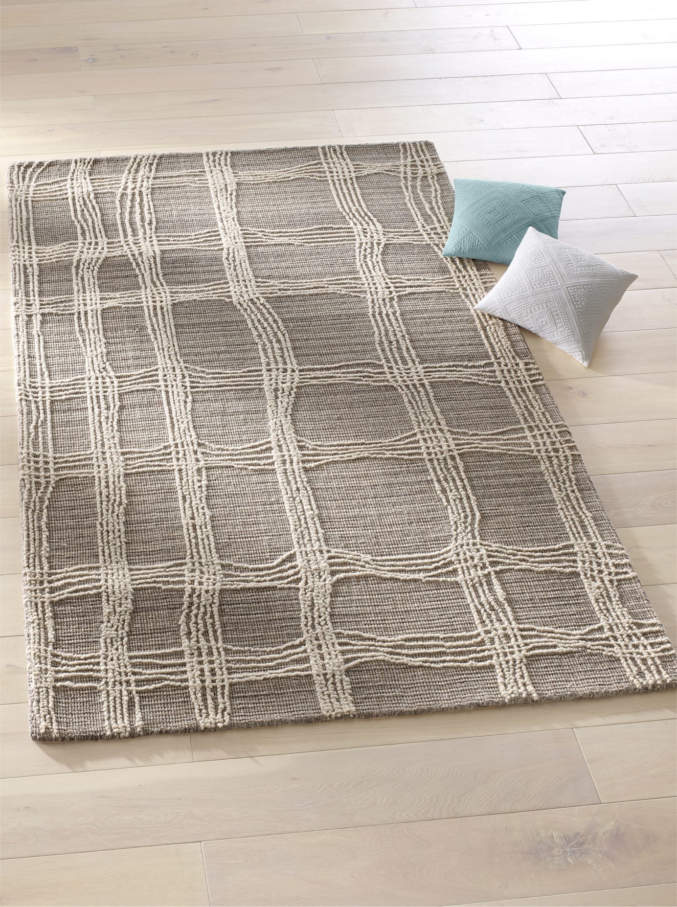 Teppich HEINE HOME Gr. 2, grau (grau, ecru), B:70cm H:10mm L:140cm, Baumwolle, Kunstfaser, Polyester, Viskose, Wolle, Teppiche, Teppich 2