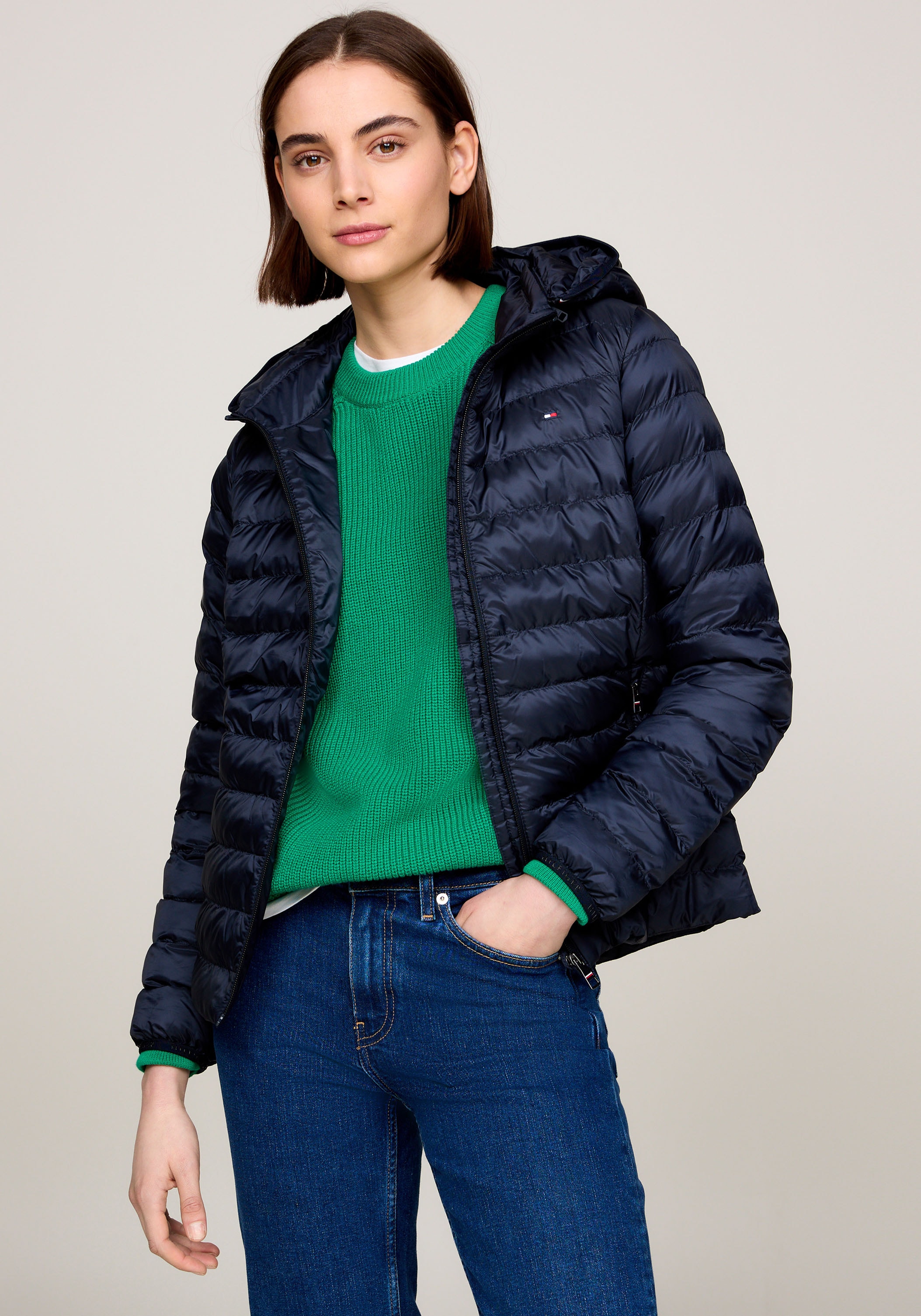 TOMMY HILFIGER Steppjacke »LW PADDED GLOBAL STRIPE JACKET«, (Global Serie TH WOMEN), mti Global...