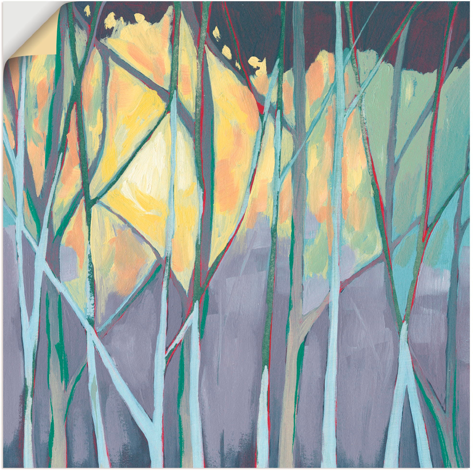 Black Friday Artland Wandbild Wald, versch. I«, Leinwandbild, Dämmerung Poster (1 Wandaufkleber Größen oder Alubild, | St.), »Wirre BAUR in als