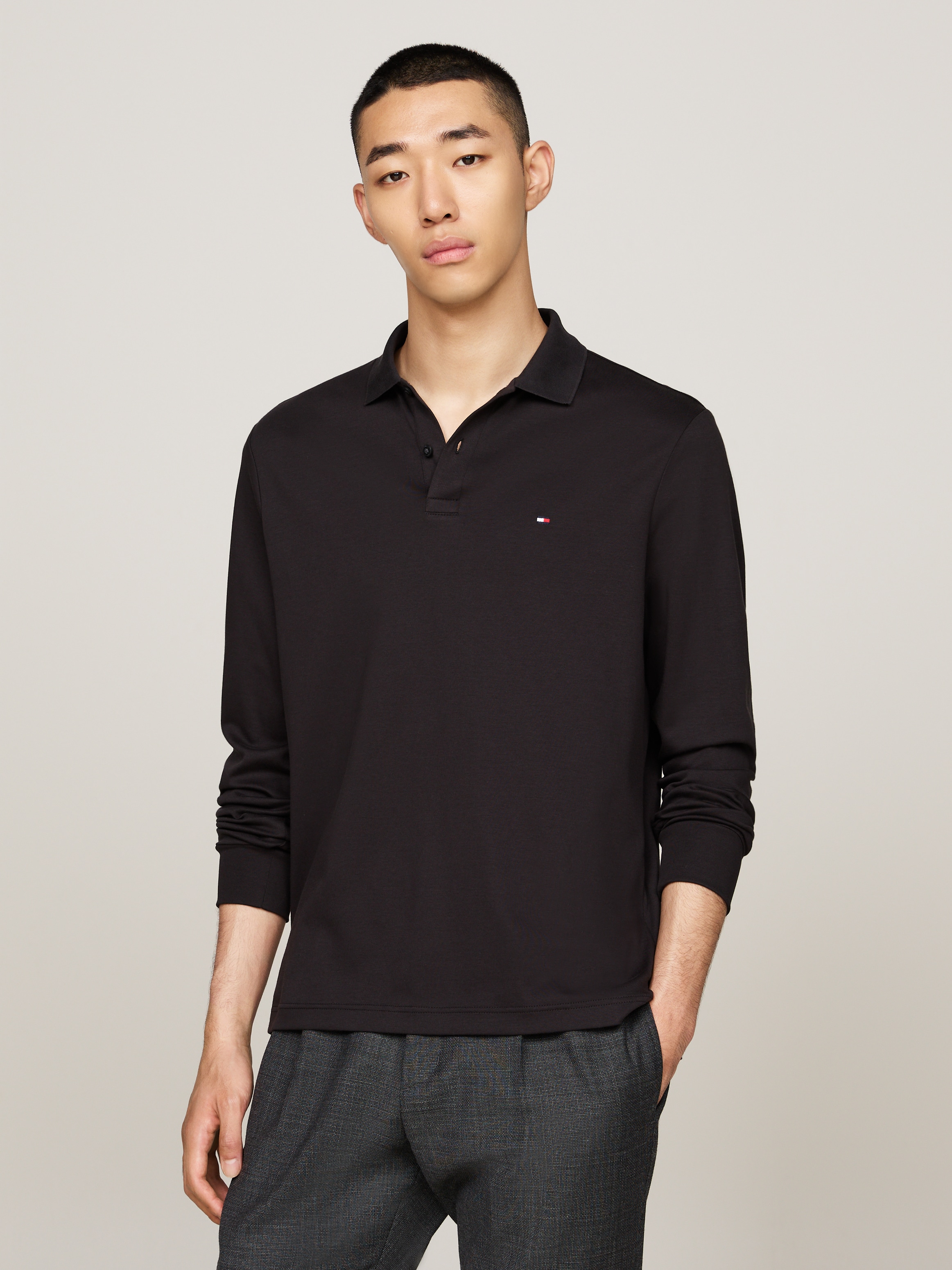 Tommy Hilfiger Langarm-Poloshirt "L/S LIQUID COTTON REG POLO mit Jersey und günstig online kaufen