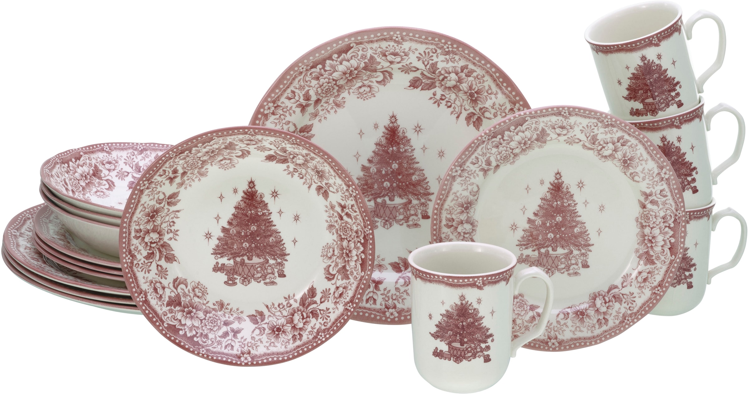 CreaTable Kombiservice "Tannenbaum Rot, Kombiservice 16-tlg" Tannenbaum als günstig online kaufen