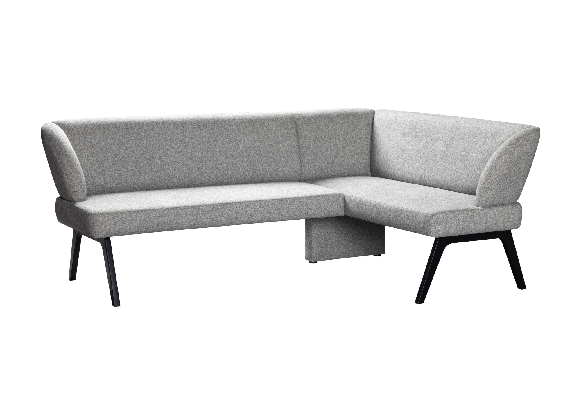 Eckbank OTTO HOME "Aretha Küchenbank, Polsterbank, Esszimmerbank, Breite 215 cm", grau (antarctica, schwarz), B:215cm H:86cm T:150cm, Holzwerkstoff, Massivholz, Polyester, Polyurethan, Sitzbänke, Eckbank, Moderne Bank in tollen Farben, Nosagfederung, anza