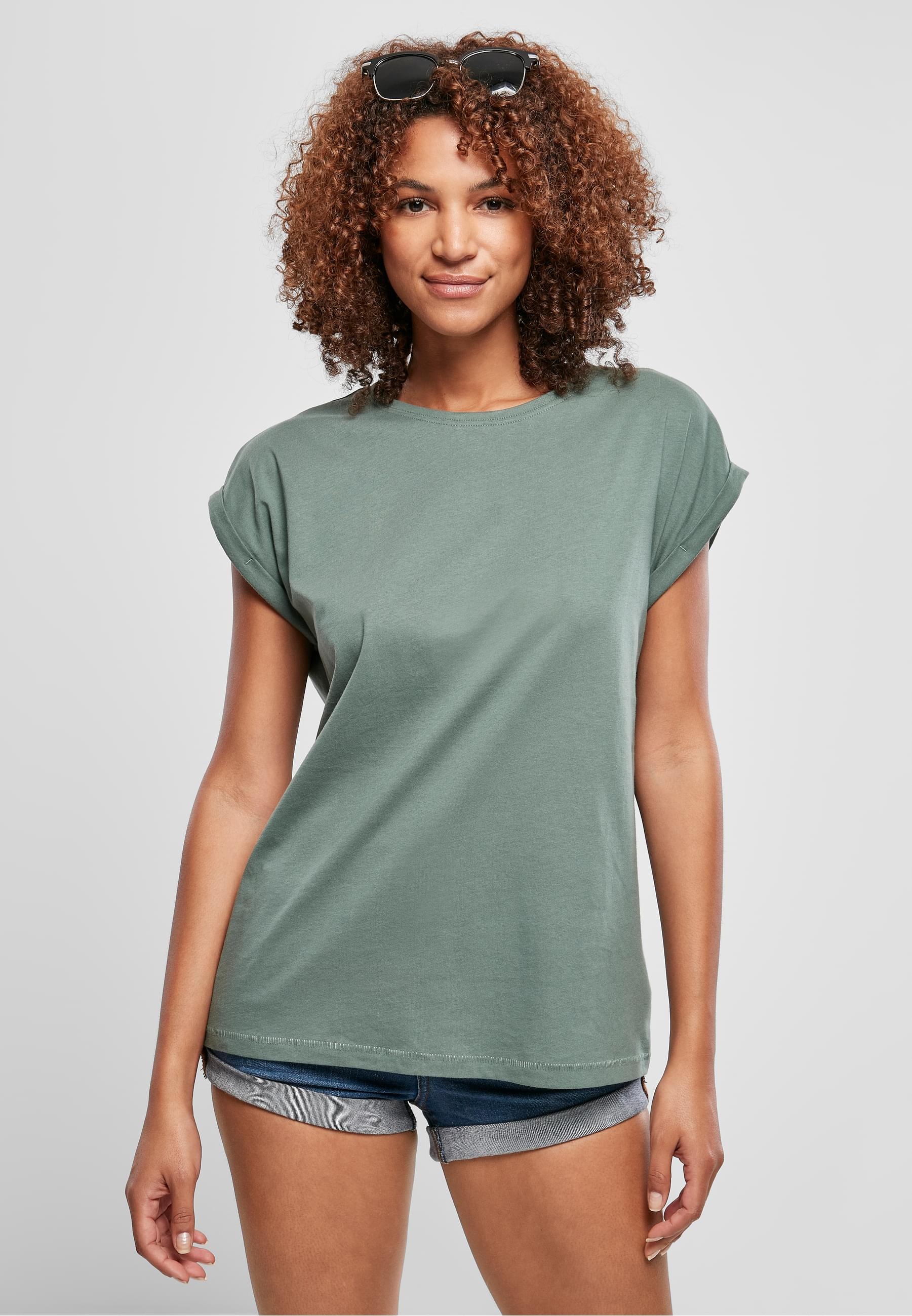 URBAN CLASSICS Kurzarmshirt »Urban Classics Damen Ladies Extended Shoulder Tee«, (1 tlg.)