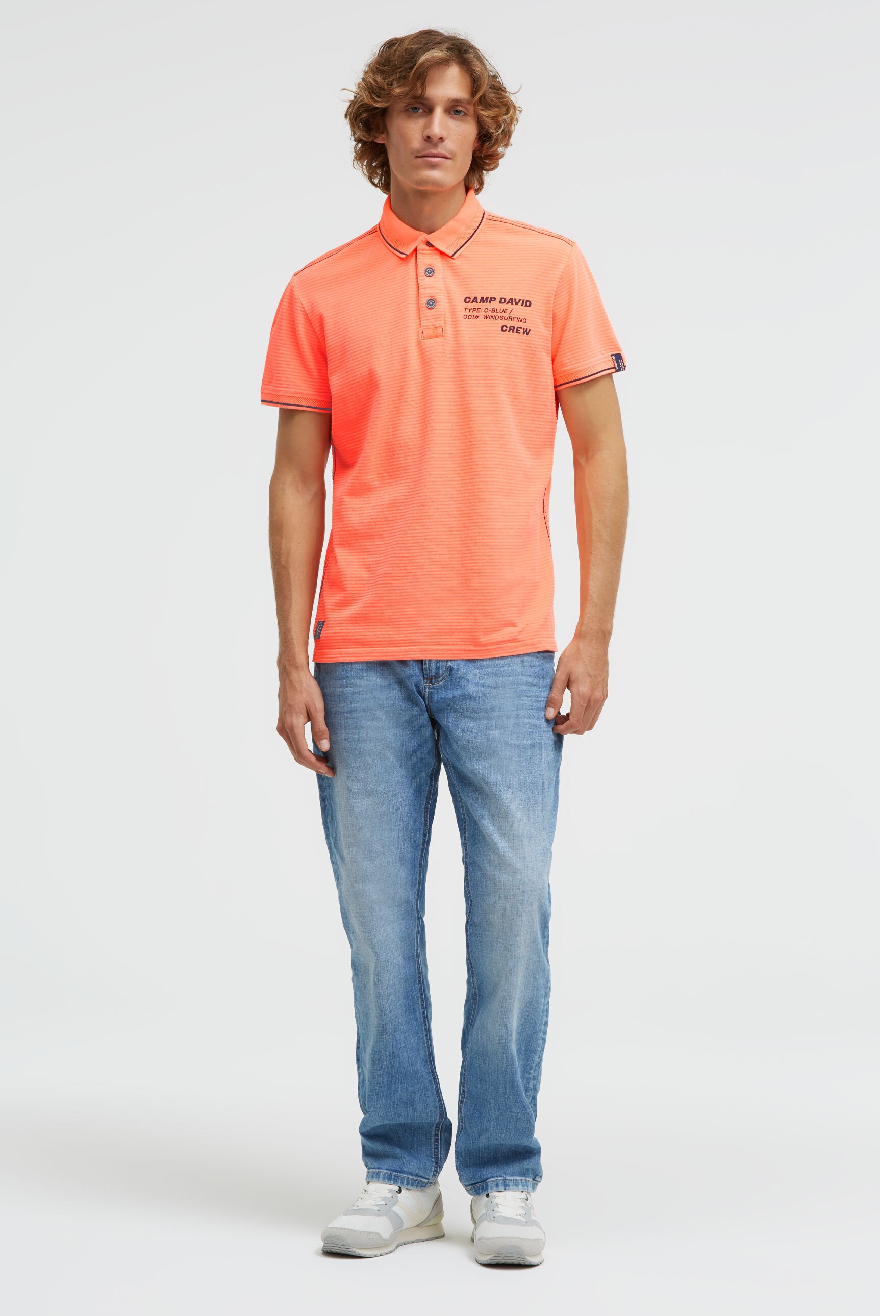 CAMP DAVID Poloshirt mit Kontrastnähten