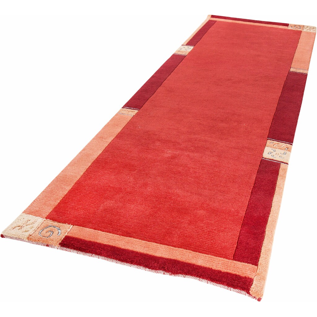 Wohnen Teppiche LUXOR living Läufer »India«, rechteckig, 20 mm Höhe, Teppich-Läufer, reine Wolle, handgeknüpft, mit Bordüre, ide