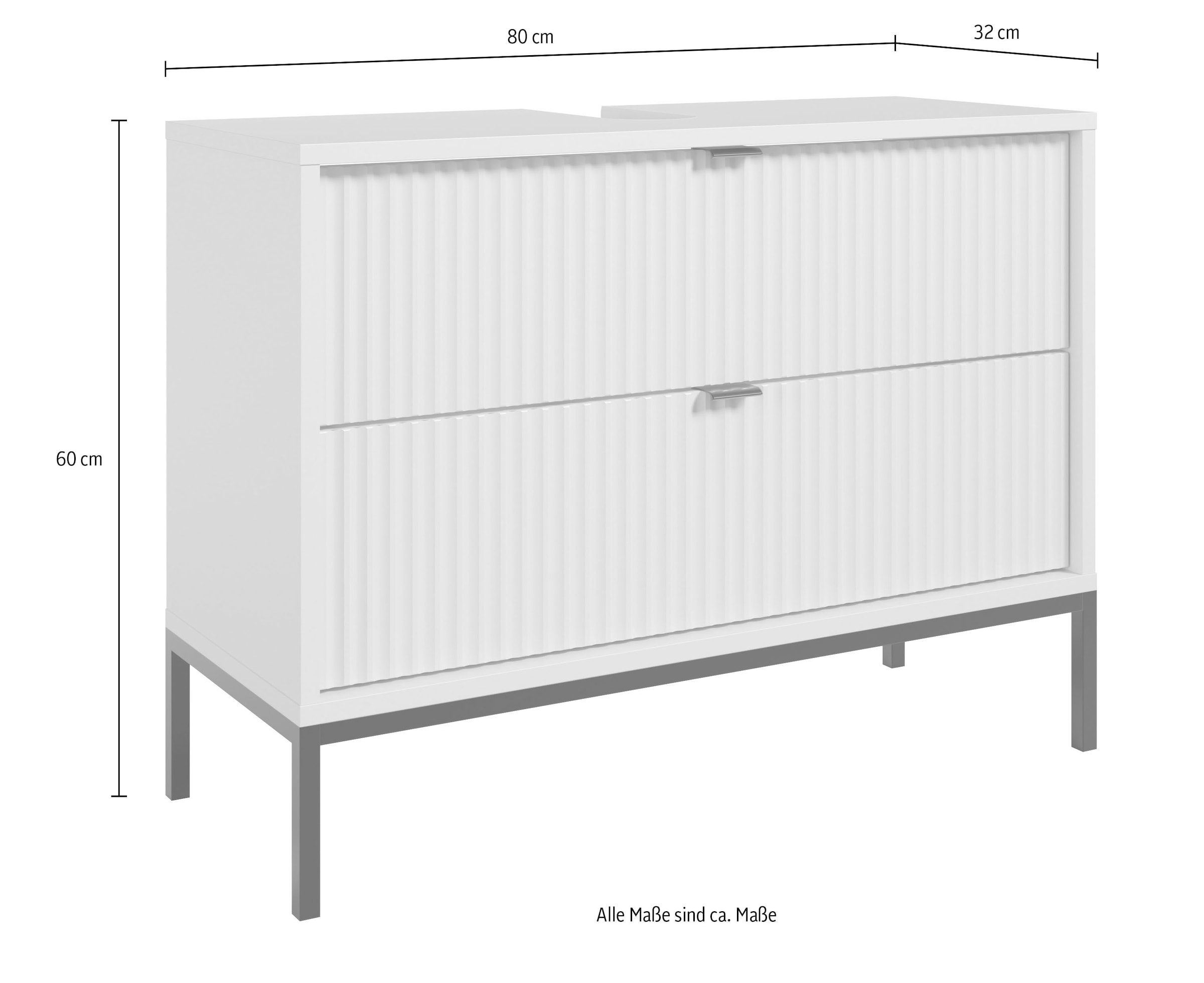 BASIC by Balculina Waschbeckenunterschrank »Lucera BxHxT 80x60x32 cm« 1 Stk. tlg. Breite 80cm, Unterflurauszug, Metallfüße