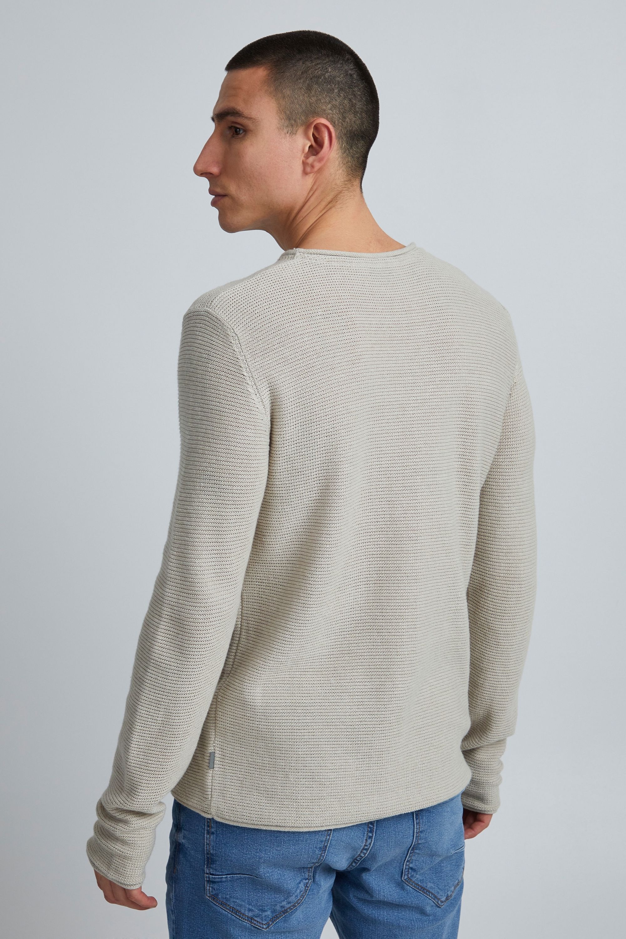 !solid Strickfleece-Pullover SOLID "Strickpullover SDJarah", Herren, Gr. 3XL, beige (oatmeal melange), Obermaterial: 50% Baumwolle CO. 50% Polyacryl PAN., Pullover 3