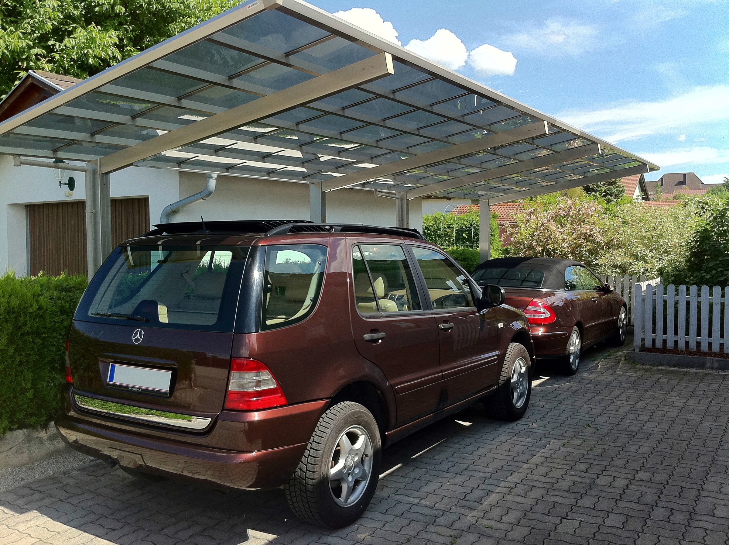 Ximax Doppelcarport »Linea Typ 60 Tandem-Edelstahl-Look«, Aluminium, 257 cm, edelstahlfarben, Aluminium